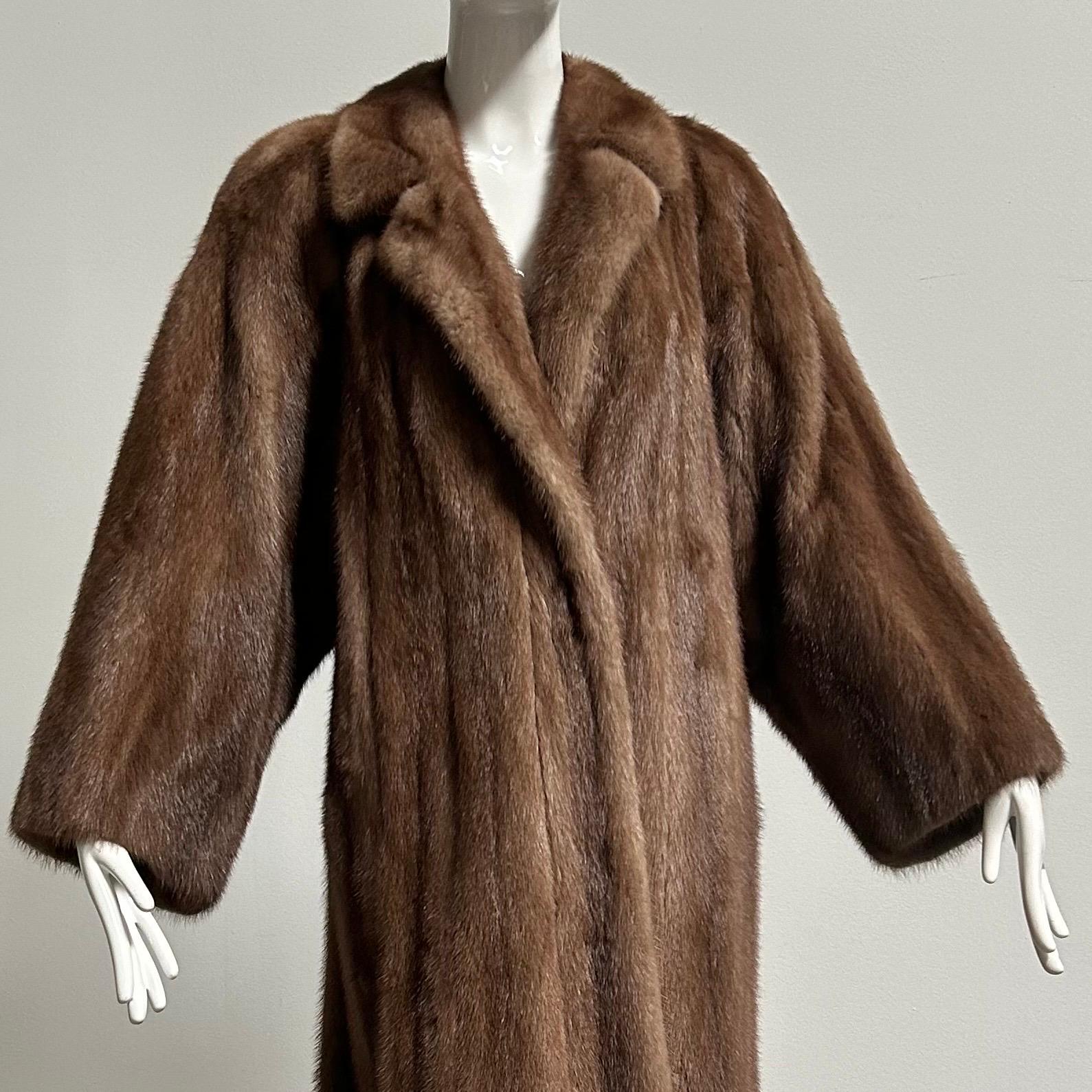 Vintage Autumn Haze Full Length Saga Mink Fur Coat Size M-L 1