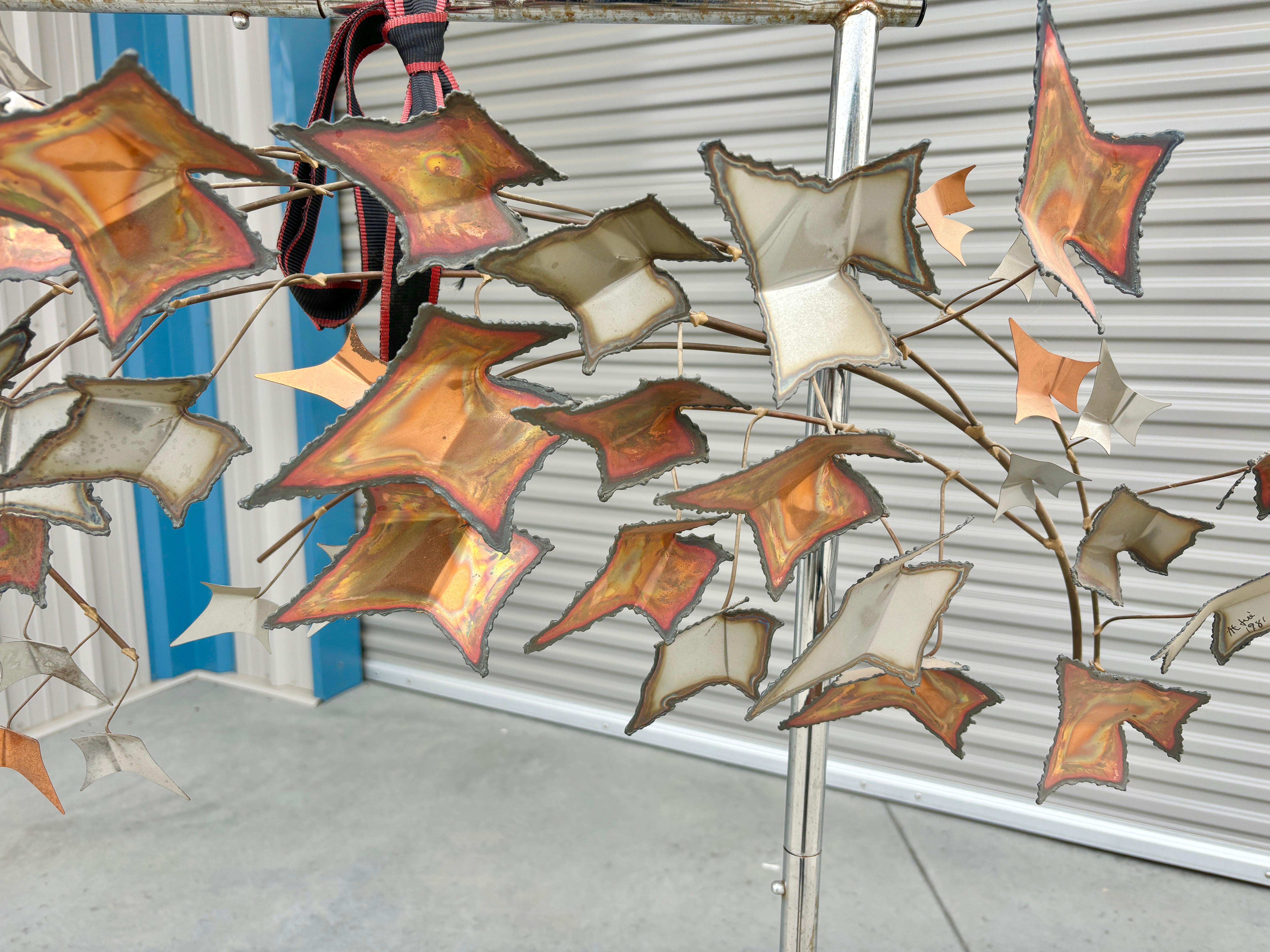 Metal Vintage Autumn Leaf Sculpture by Curtis Jere For Sale