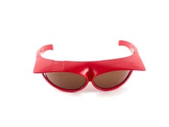 Vintage Avantgarde Red Mask Wrap Around Sunglasses  Made in Italy