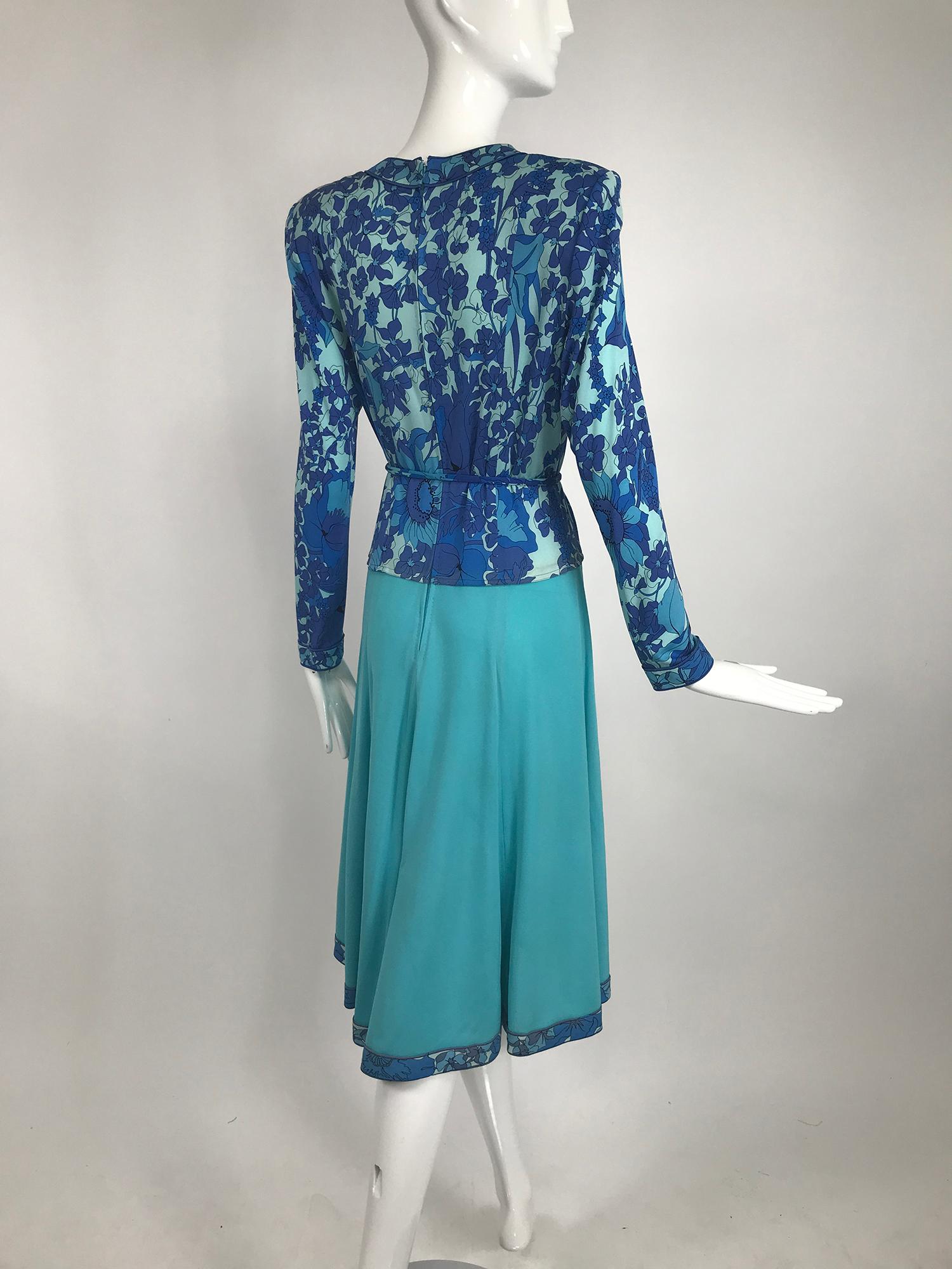 Women's Vintage Averado Bessi Silk Print Dress and Belt