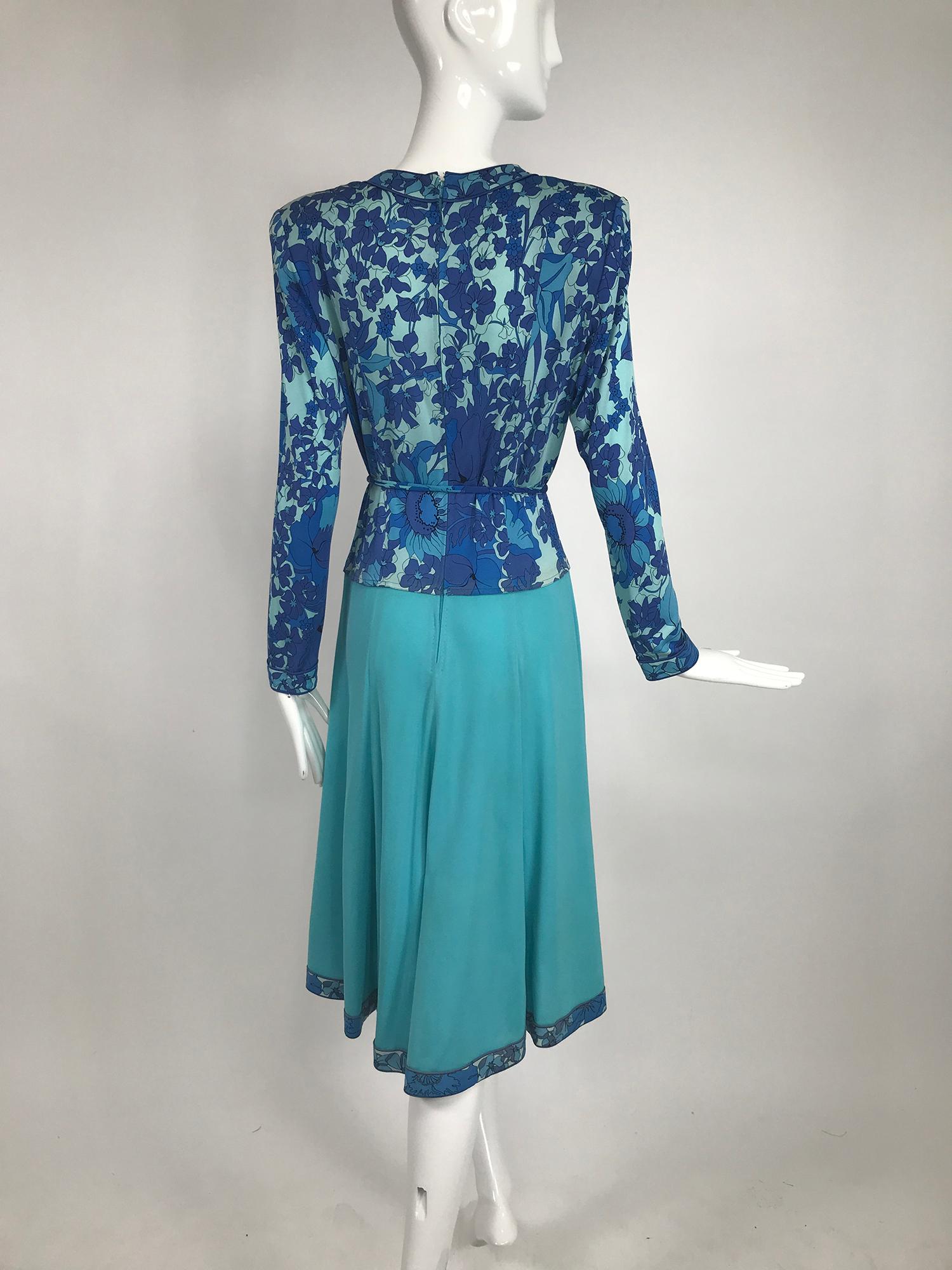 Vintage Averado Bessi Silk Print Dress and Belt 1
