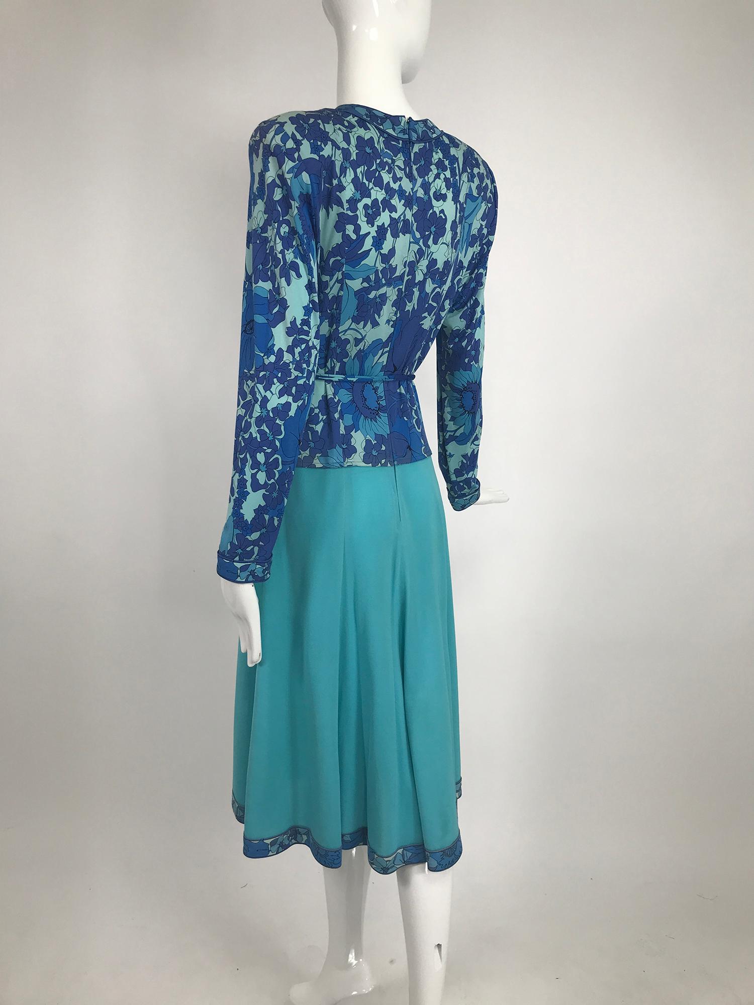 Vintage Averado Bessi Silk Print Dress and Belt 2