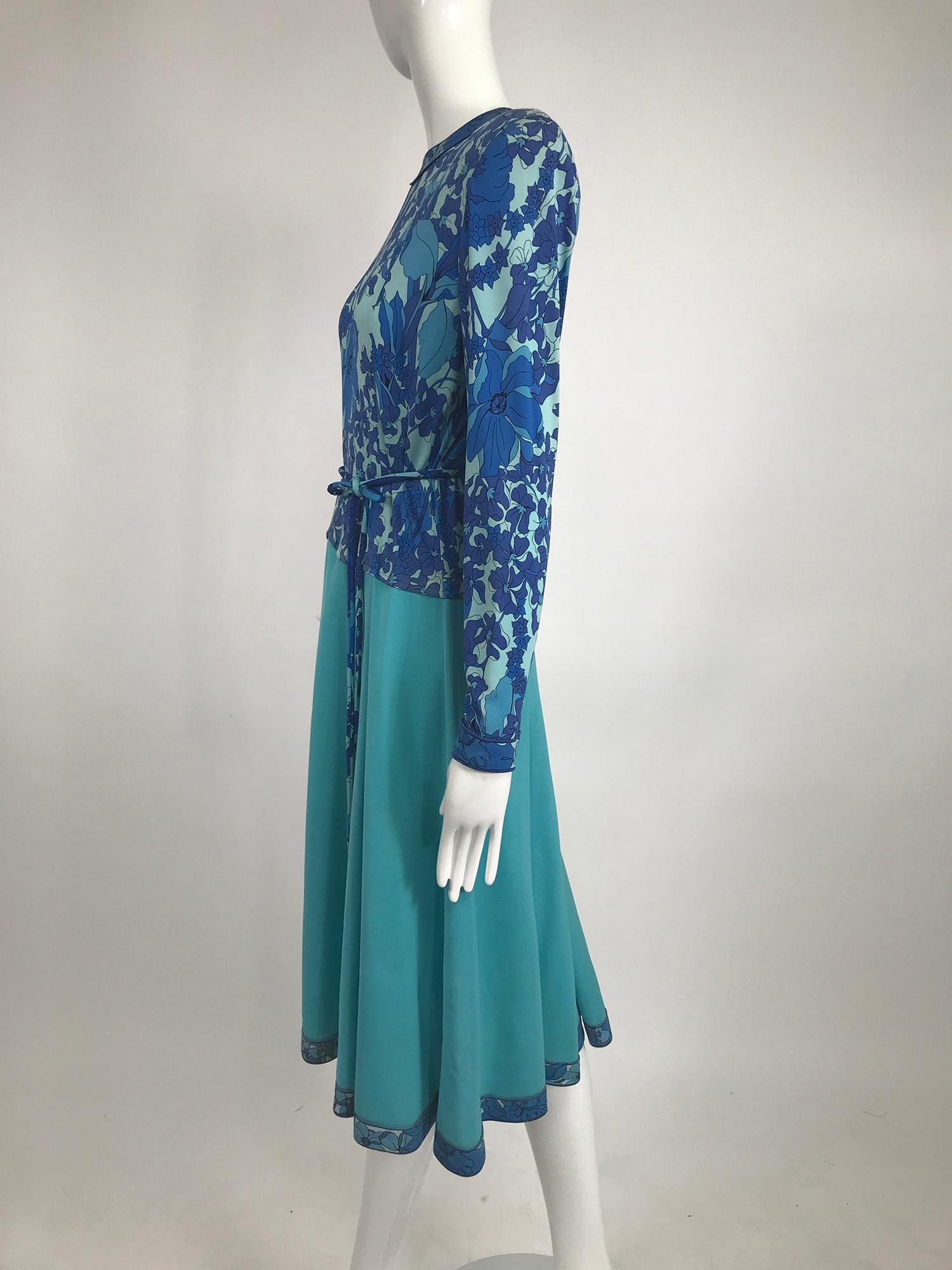 Vintage Averado Bessi Silk Print Dress and Belt 4