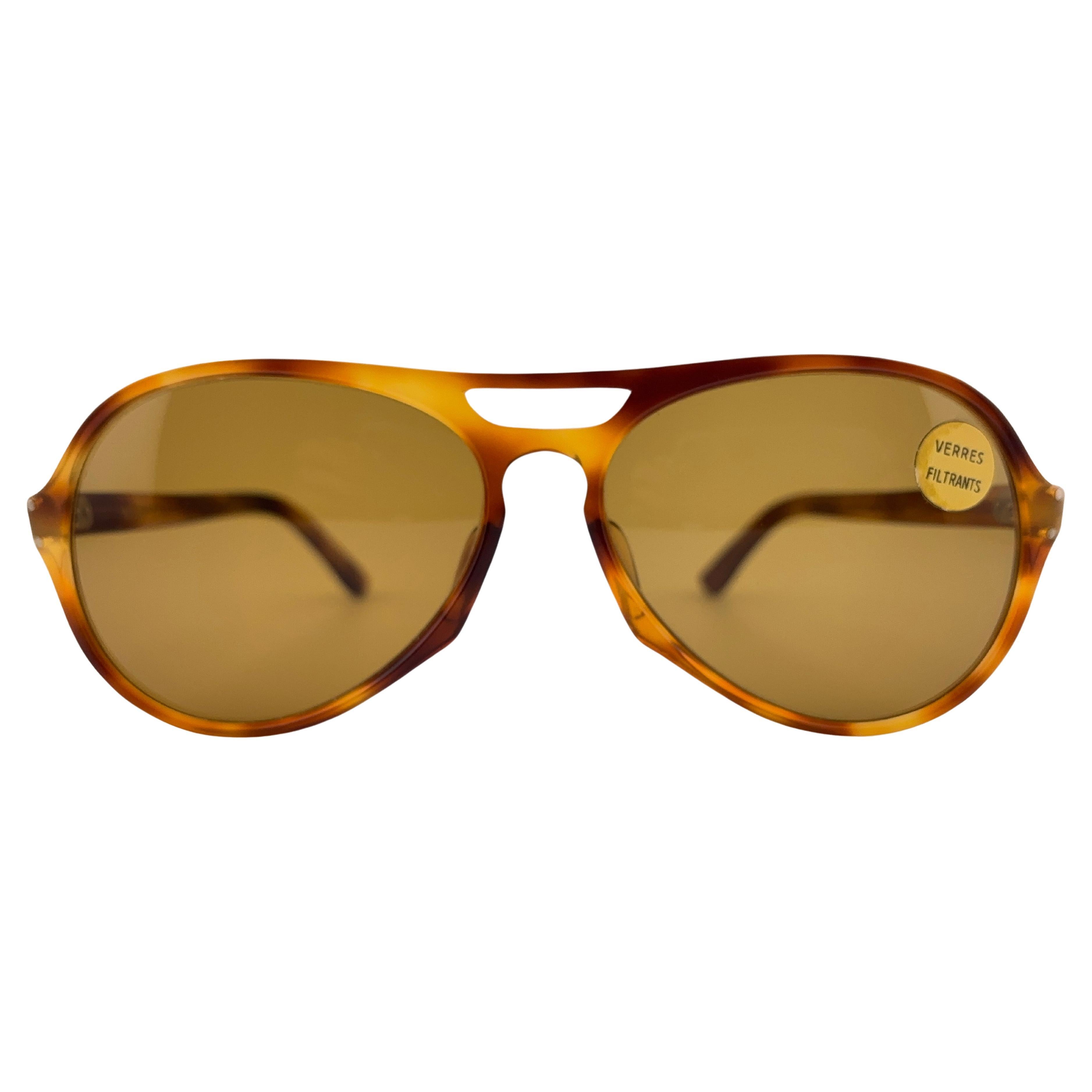 Vintage Aviator Medium Tortoise Sonnenbrille 1970er Jahre Made in France