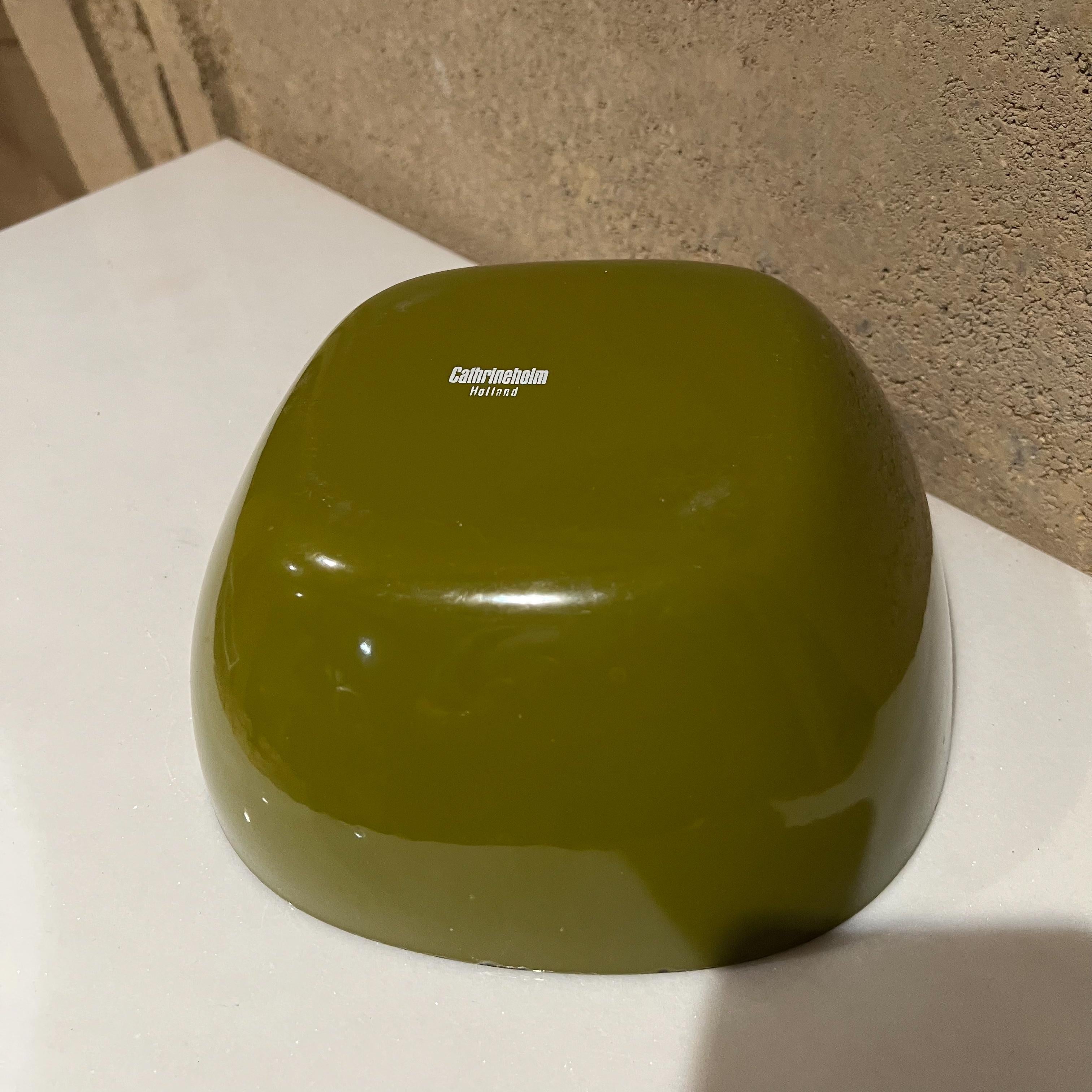 green and white enamelware