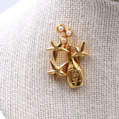 Vintage Avon Champagne Pin With Rhinestones and Faux Pearls