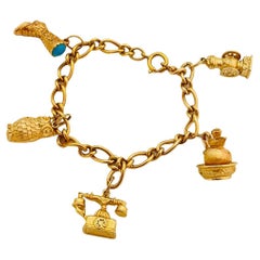 Vintage AVON gold charm chain bracelet