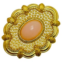 Vintage AVON Goldton faux Korallen Perle Designer Brosche