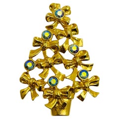 Vintage AVON signiert Gold Ton Strass Weihnachtsbaum Designer Brosche