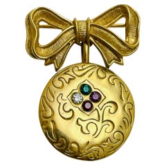 Vintage AVON signierte goldene Vintage-Brosche mit Strass-Tropfen