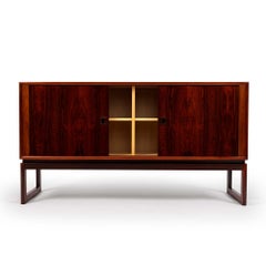 Vintage Axel Christiansen Odder Rosewood Tambour Credenza Sideboard 1960s