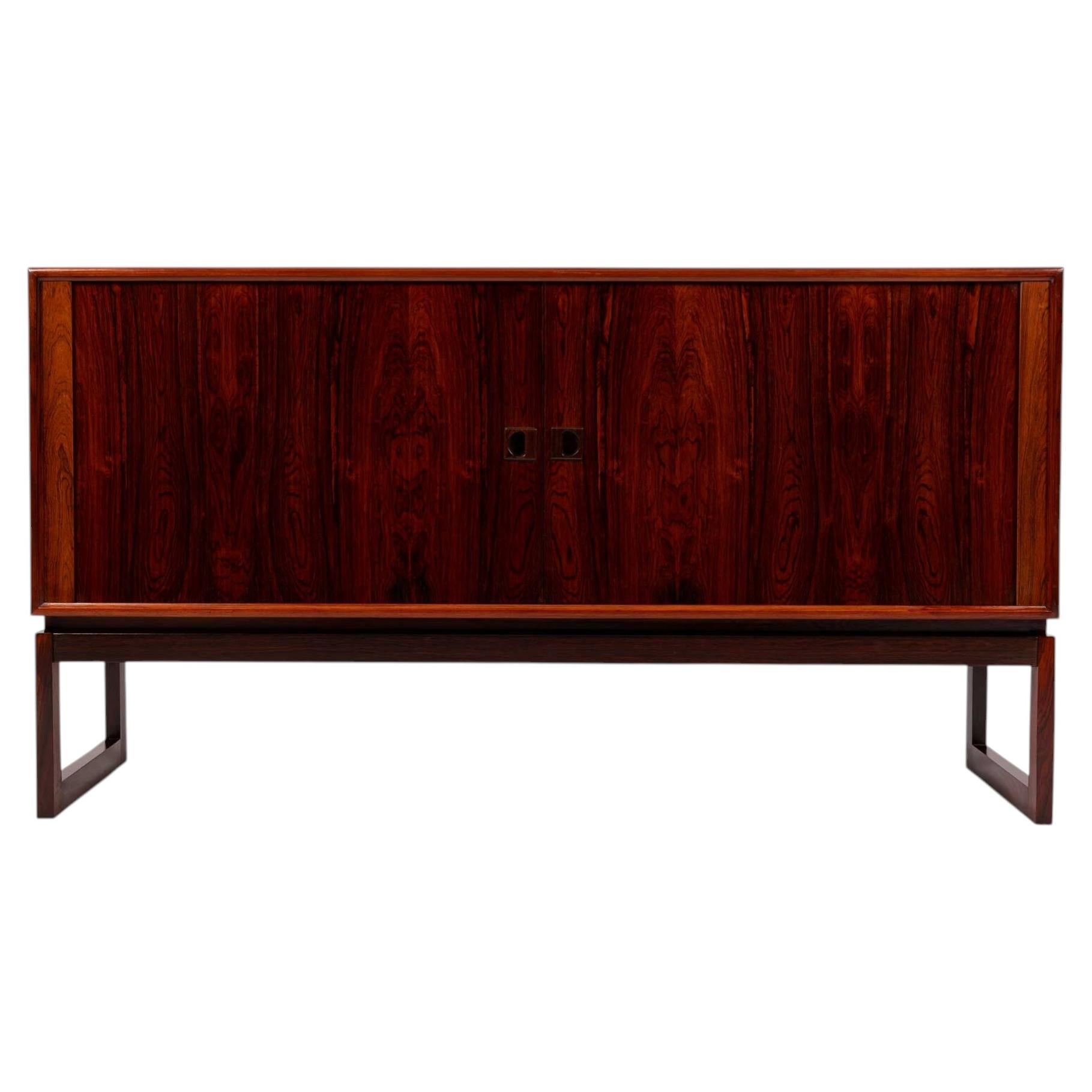 Vintage Axel Christiansen Odder Rosewood Tambour Credenza Sideboard 1960s