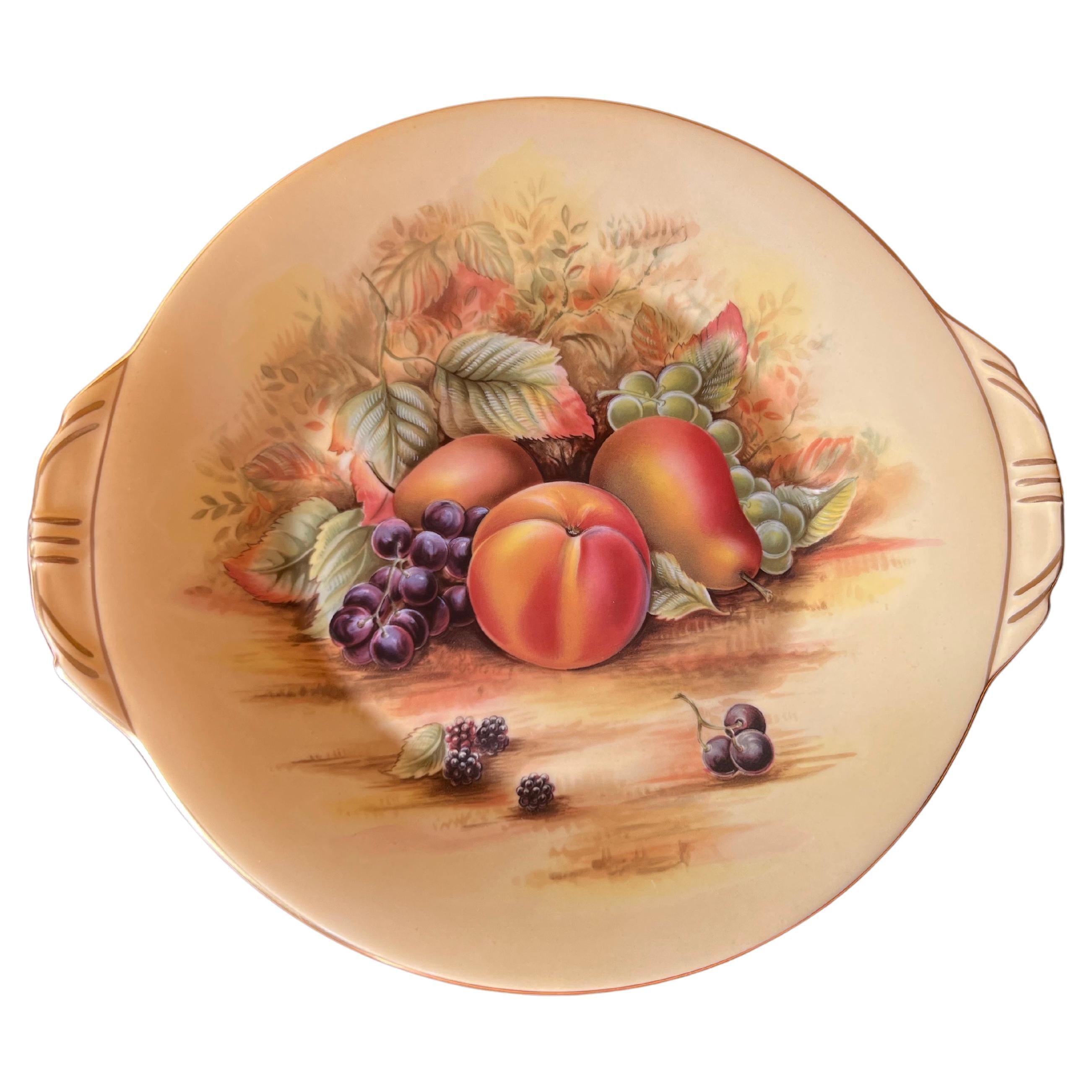 Vintage Aynsley Fruit Design Plate with Gold Trim Detail