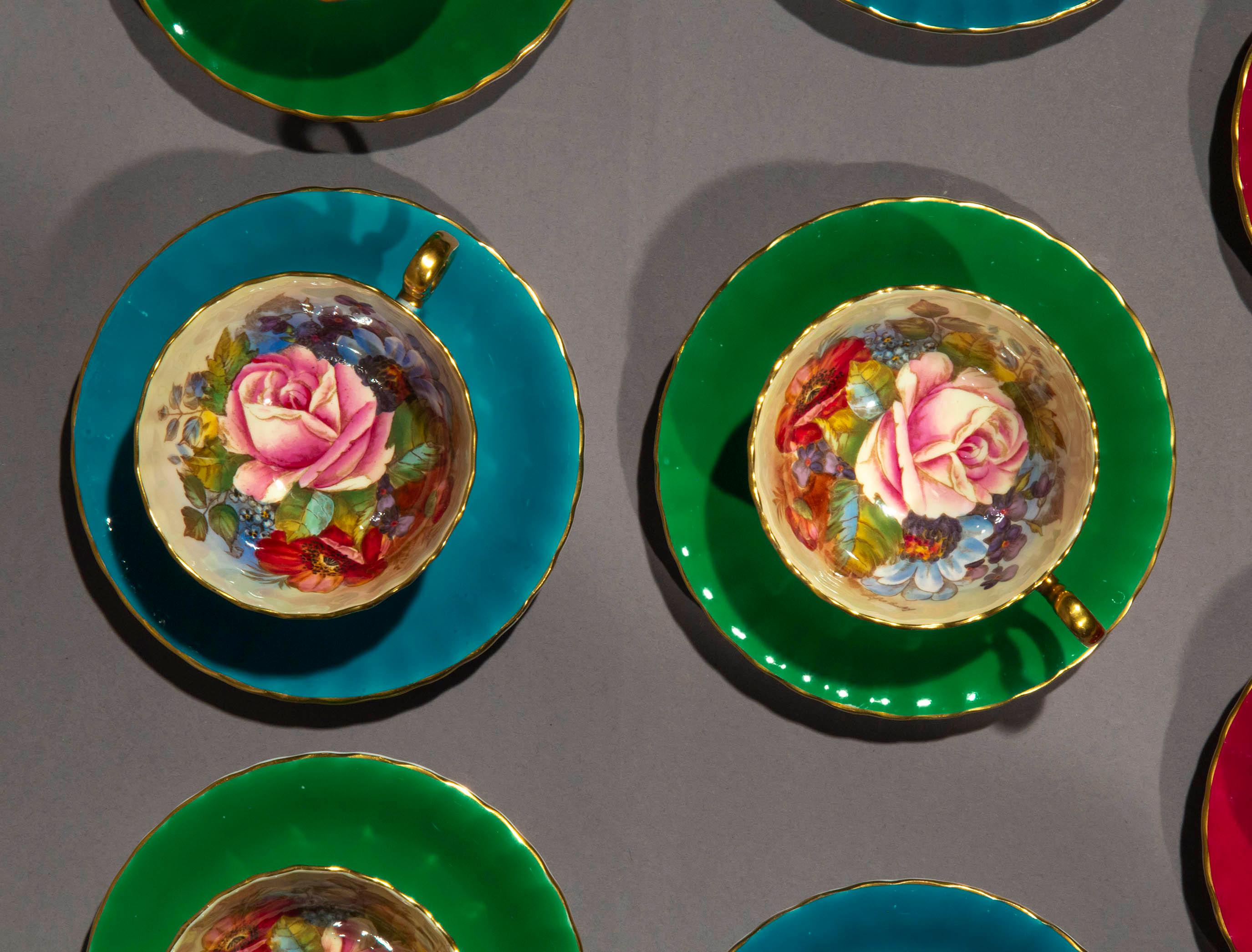 Vintage Aynsley Porcelain Fruit and Roses Tea Set, by JA Bailey and D Jones 3