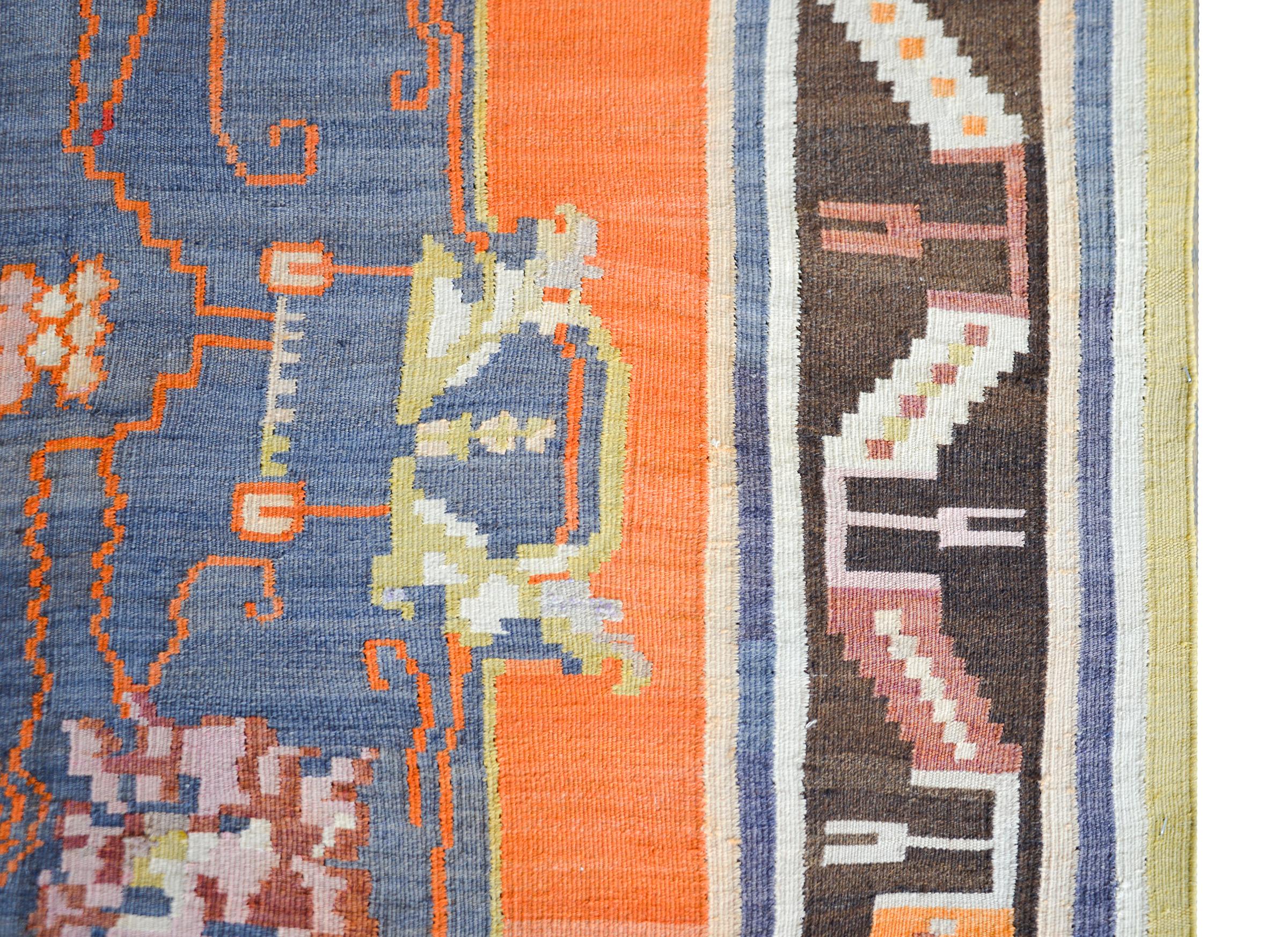 Wool Vintage Azari Kilim Rug For Sale