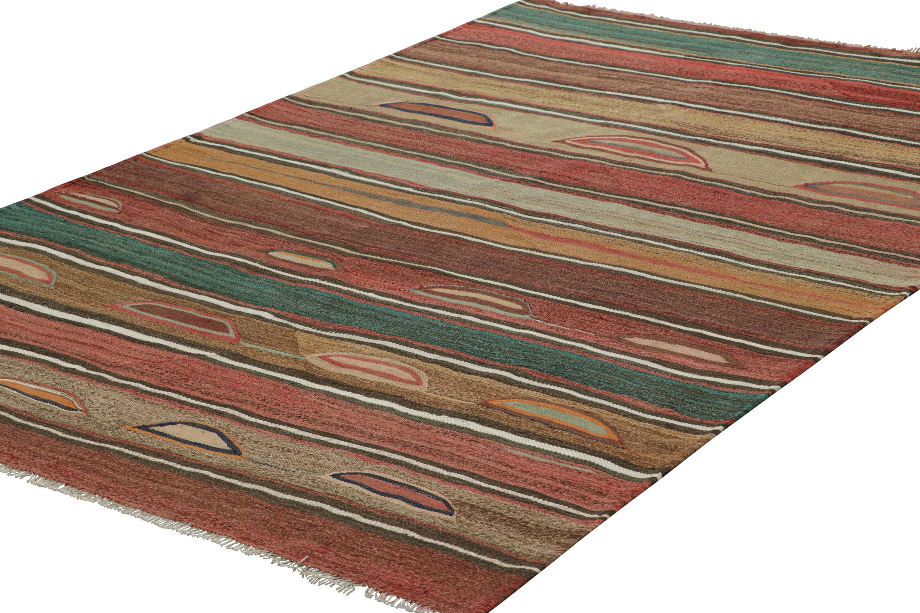 Aserbaidschanischer Vintage-Kilim, bunte Streifen und geometrische Muster - Rug & Kilim (Handgewebt) im Angebot
