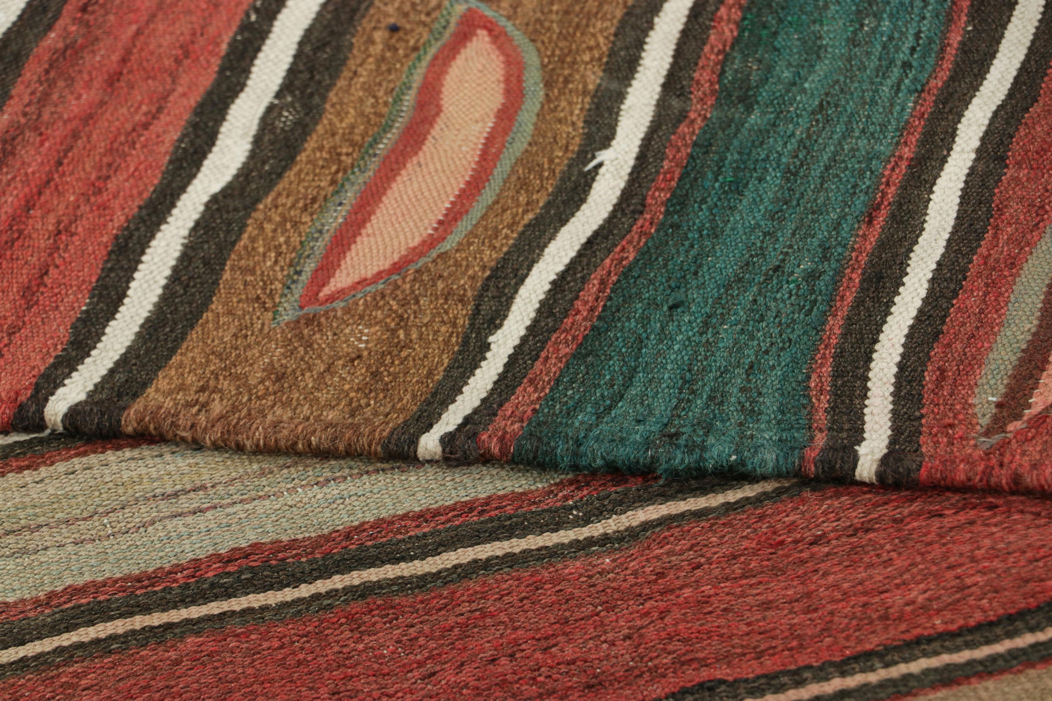 Aserbaidschanischer Vintage-Kilim, bunte Streifen und geometrische Muster - Rug & Kilim (Wolle) im Angebot