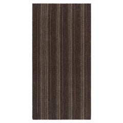 Aserbaidschanischer Vintage-Kilim mit geometrischen Streifen in Brauntönen - Rug & Kilim