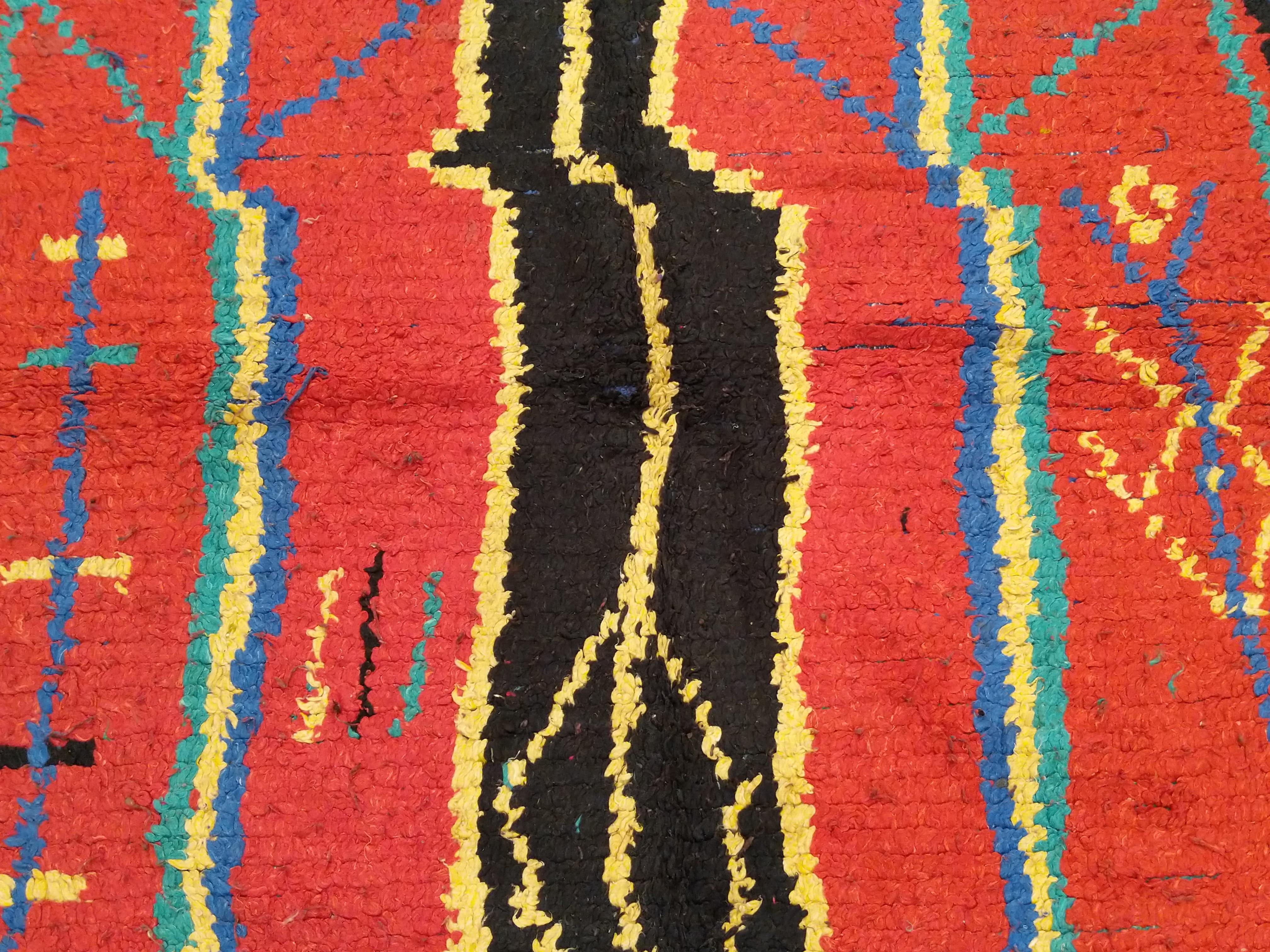 Vintage Azilal Abstract Berber Moroccan Rug For Sale 3