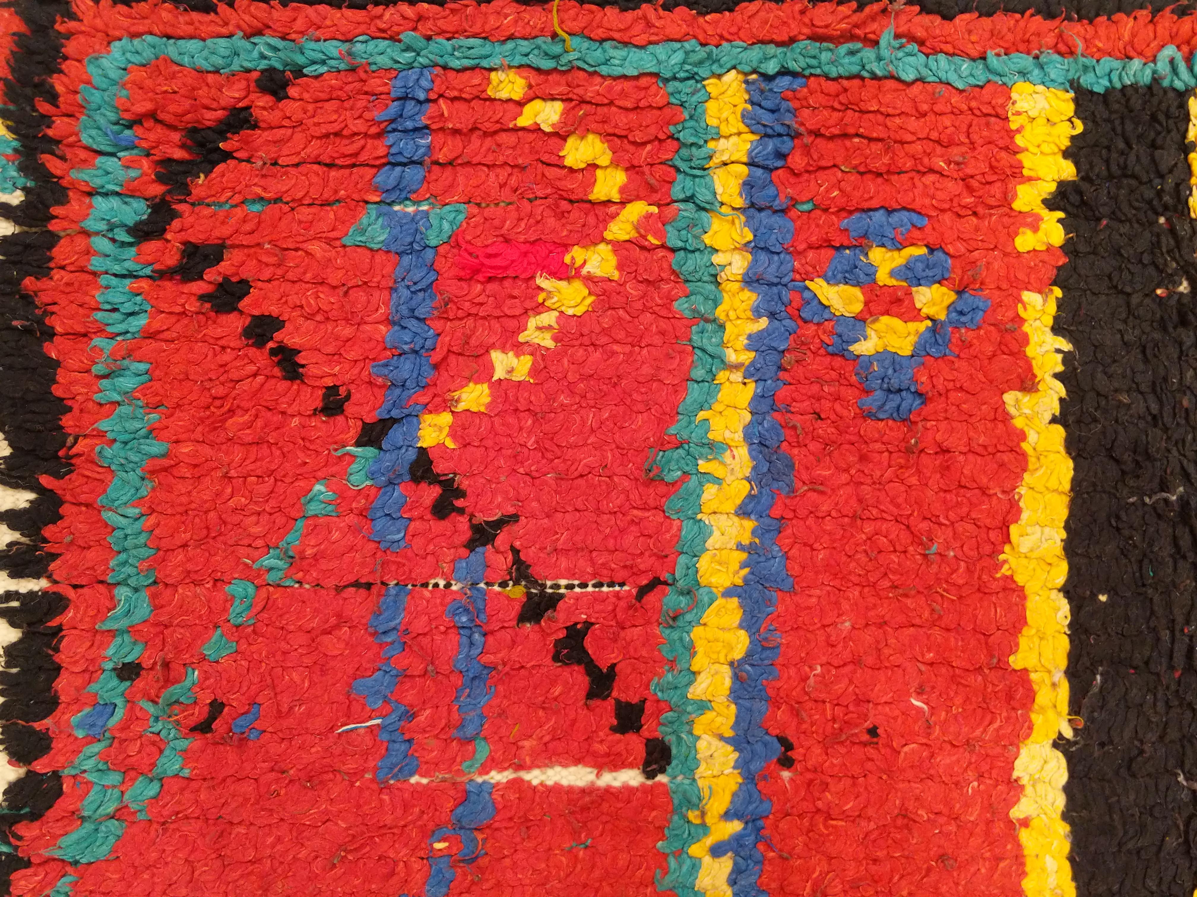 Vintage Azilal Abstract Berber Moroccan Rug For Sale 6