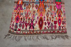 Vintage Azilal Flat-Weave Moroccan Kilim - Hot Pink, Red, Blue, Green