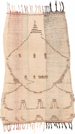 Vintage Azilal Moroccan Berber Rug with Tagine Pot Design