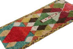 Vintage Azilal Moroccan Runner in Polychromatic geometric pattern by Rug & Kilim