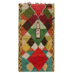 Vintage Azilal Moroccan Runner in Polychromatic geometric pattern by Rug & Kilim