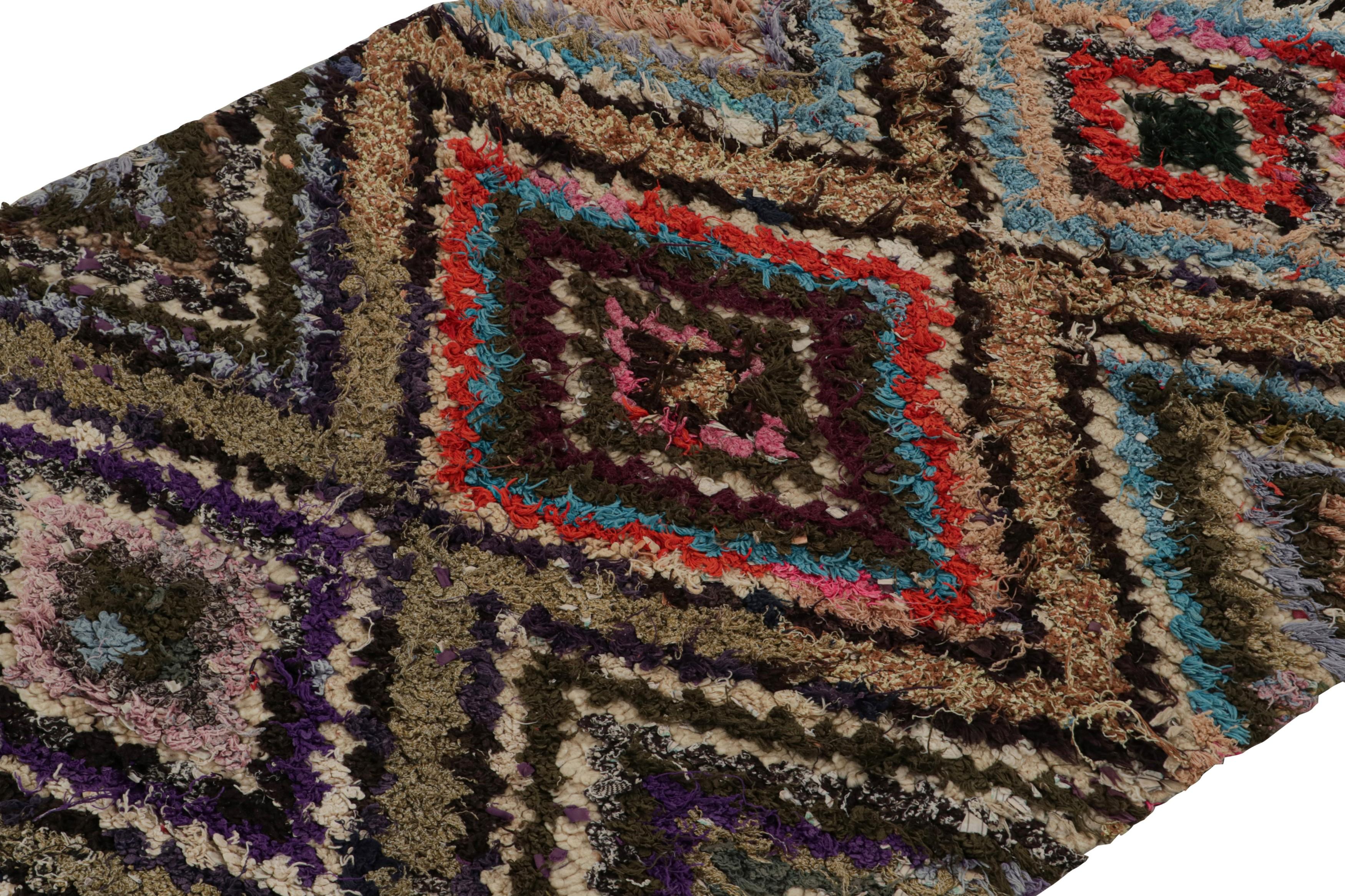 Vintage Azilal Moroccan Runner Rug, with Diamond Medallions from Rug & Kilim In Good Condition For Sale In Long Island City, NY