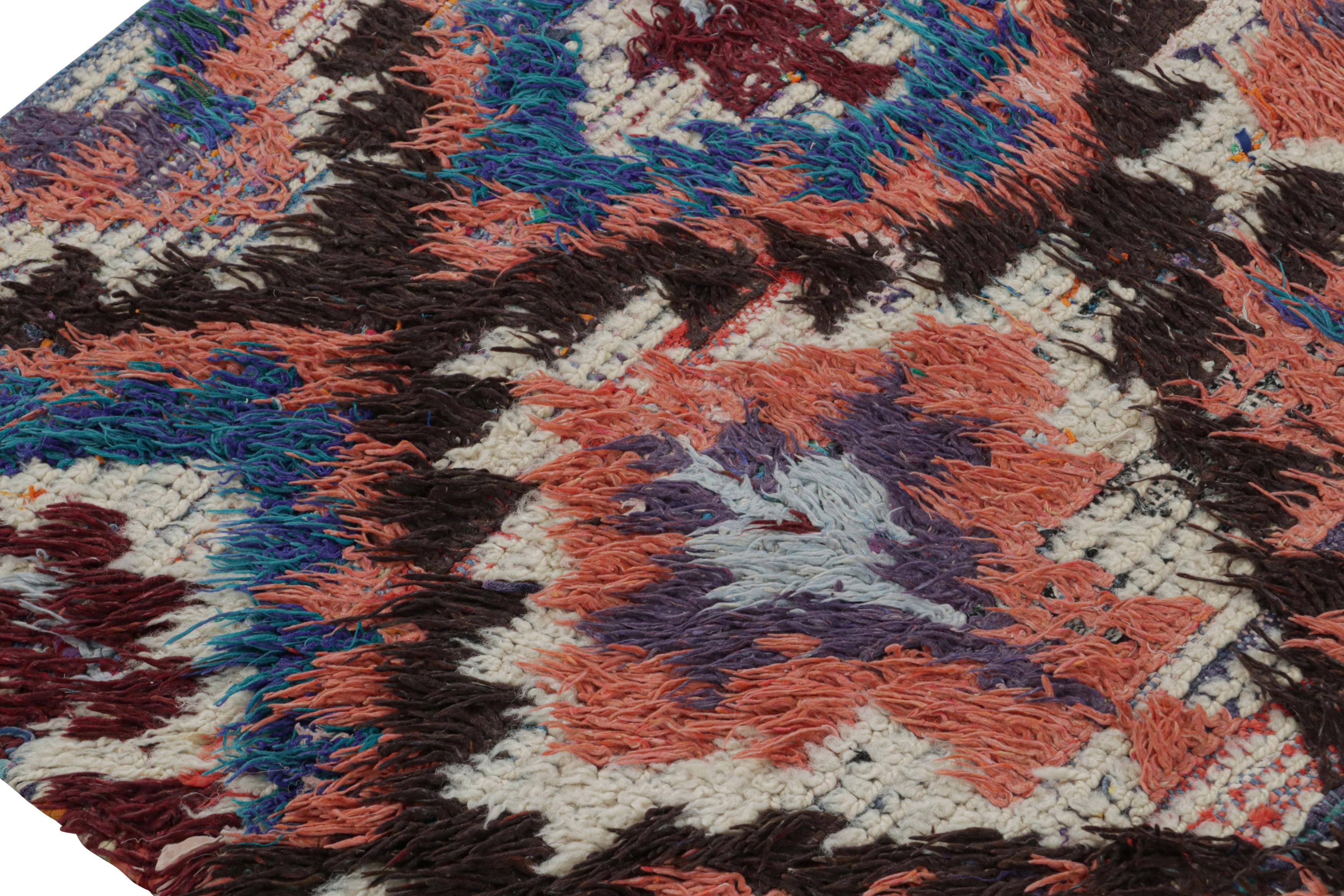 Mid-20th Century Vintage Azilal Moroccan Runner Rug, with Diamond Medallions from Rug & Kilim For Sale