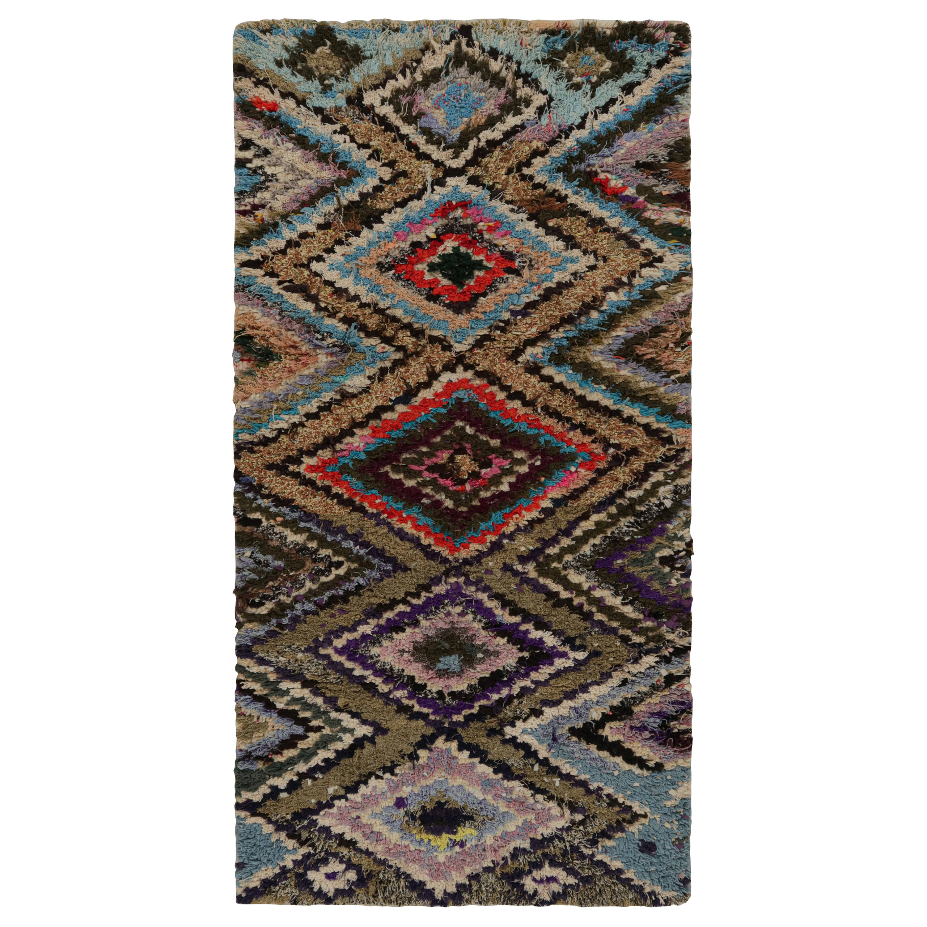 Vintage Azilal Moroccan Runner Rug, with Diamond Medallions from Rug & Kilim