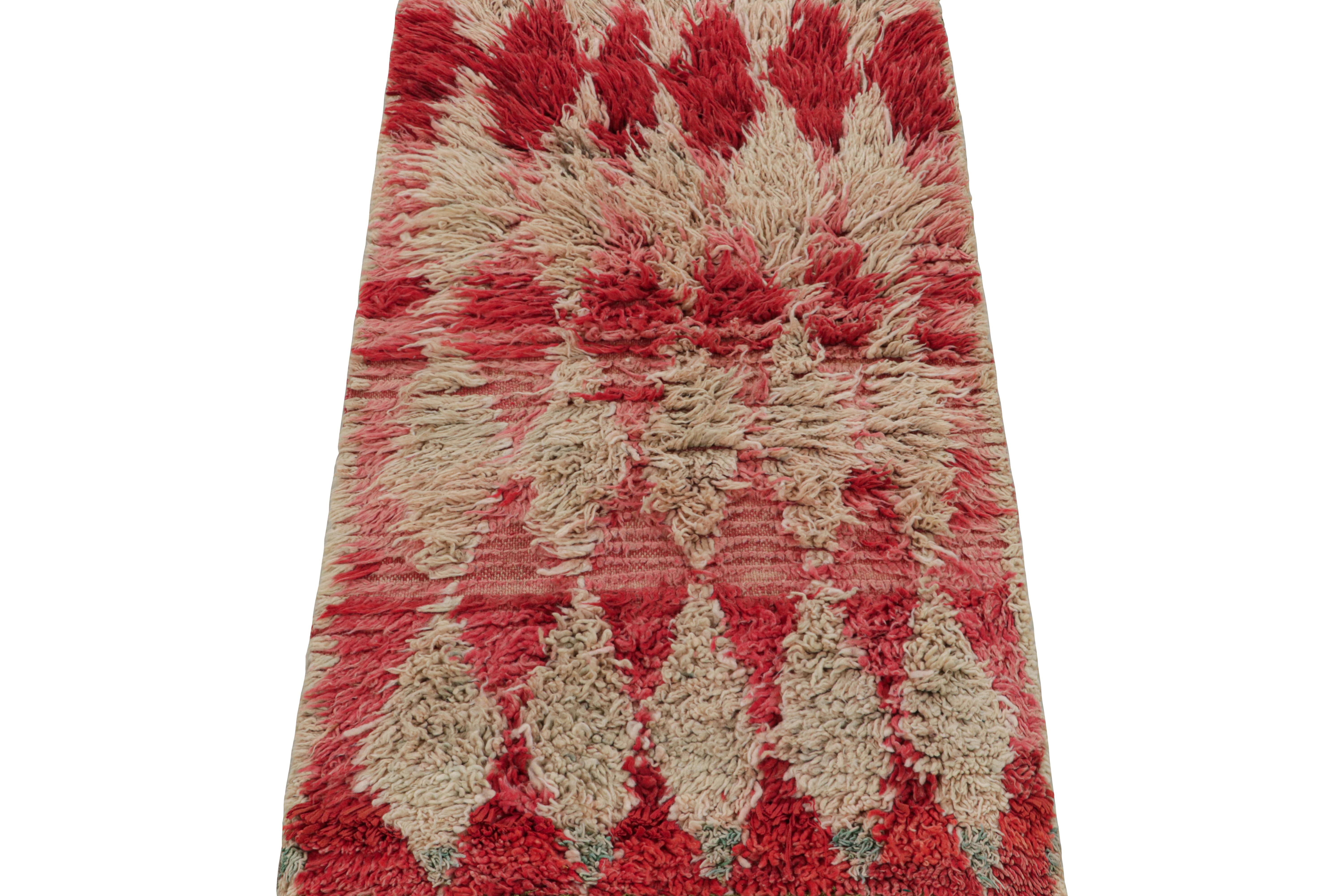 Hand-Knotted Vintage Azilal Moroccan Runner Rug, with Lozenge Patterns from Rug & Kilim For Sale