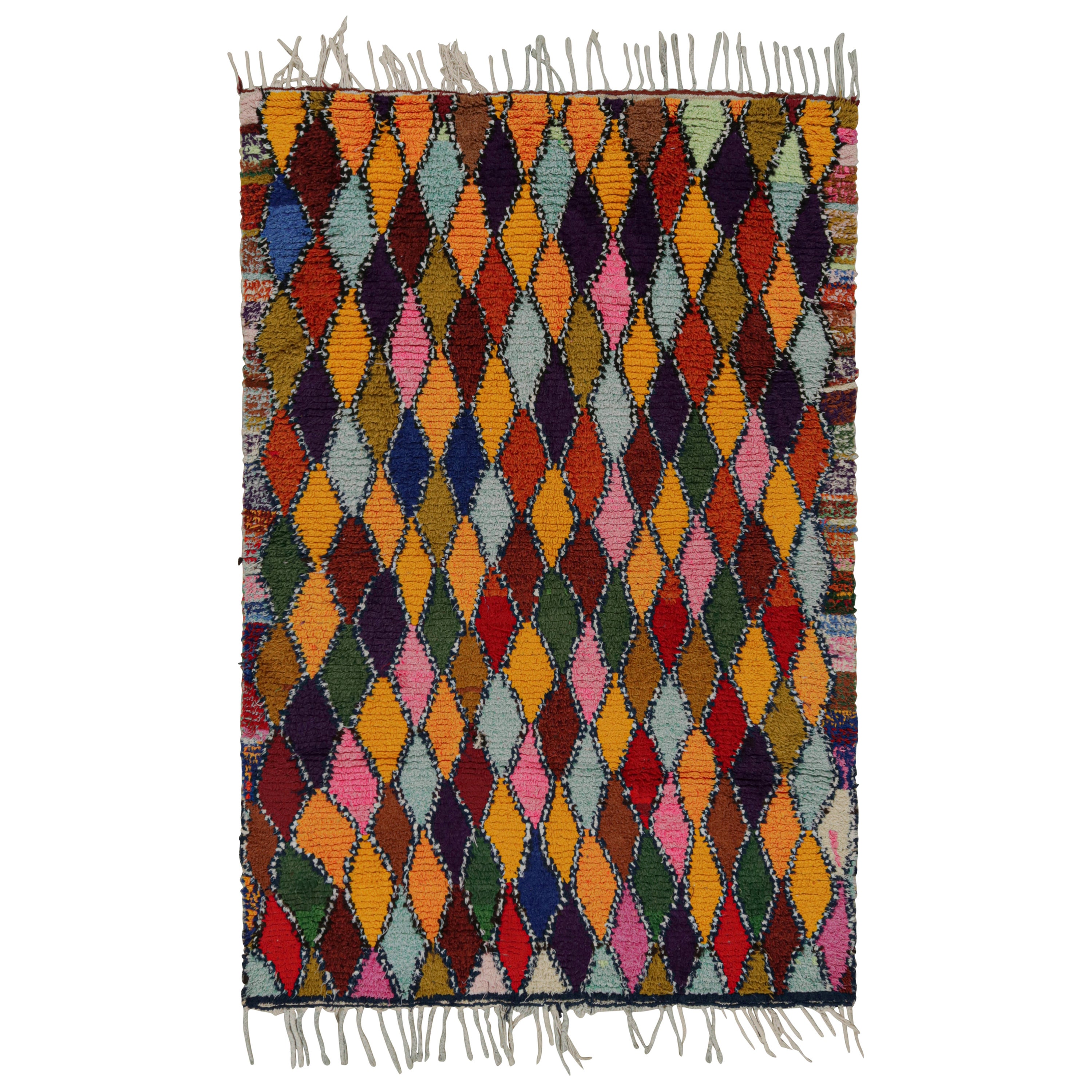 Tappeto vintage in stile marocchino Azilal con motivi a diamante da Rug & Kilim