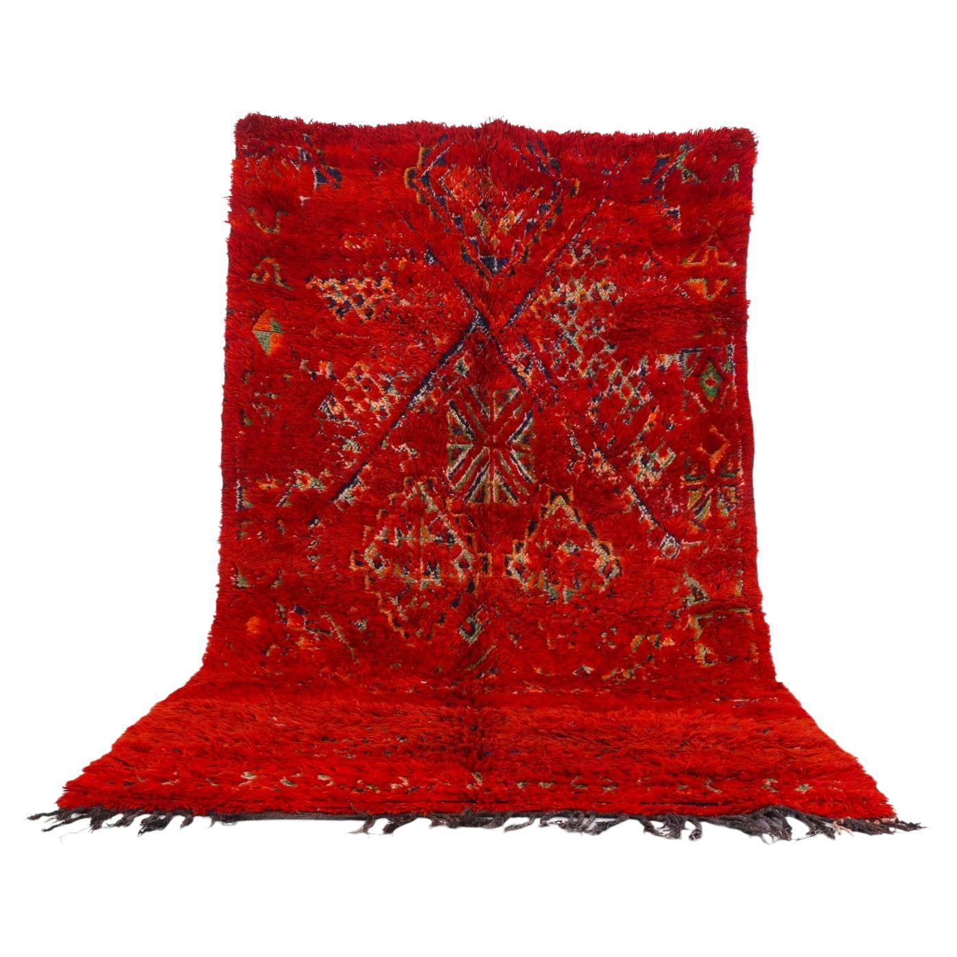 Vintage Azrou Tribal Rug: Authentic Moroccan Masterpiece