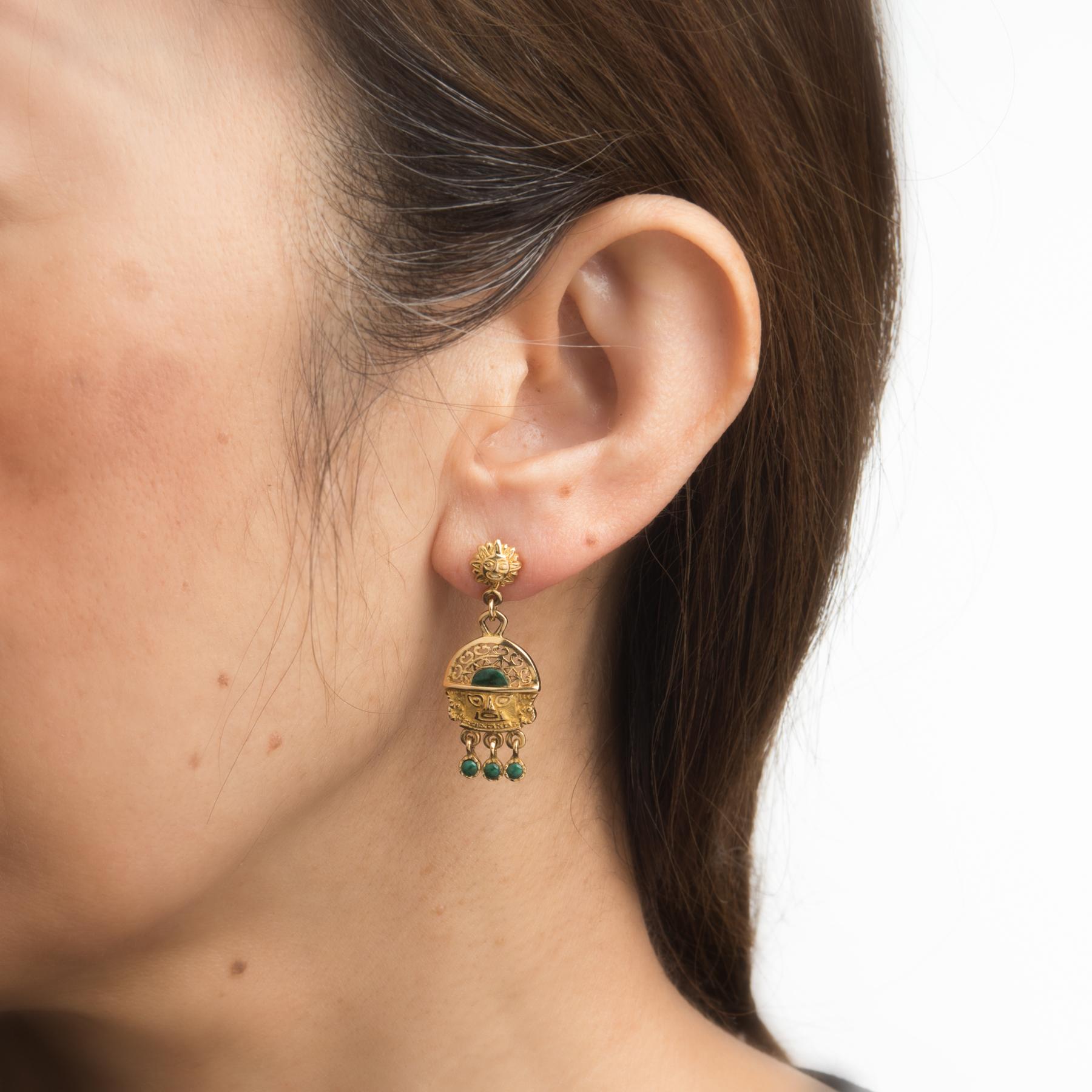 gold aztec earrings
