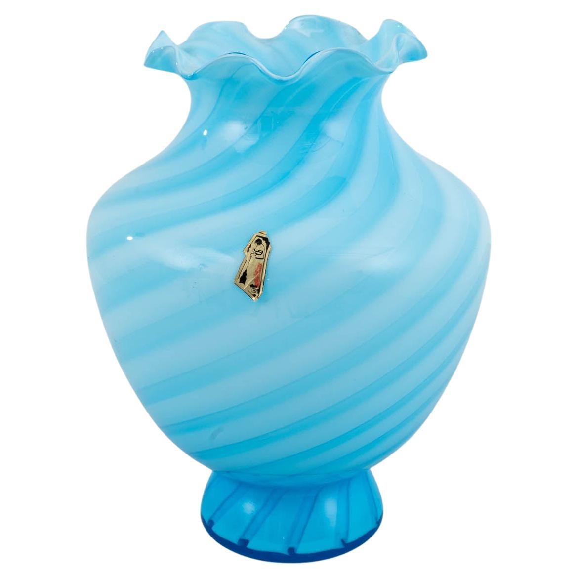 Vintage Azure Italian Vase For Sale
