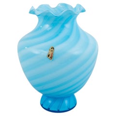 Vintage Azurblaue Italienische Vase