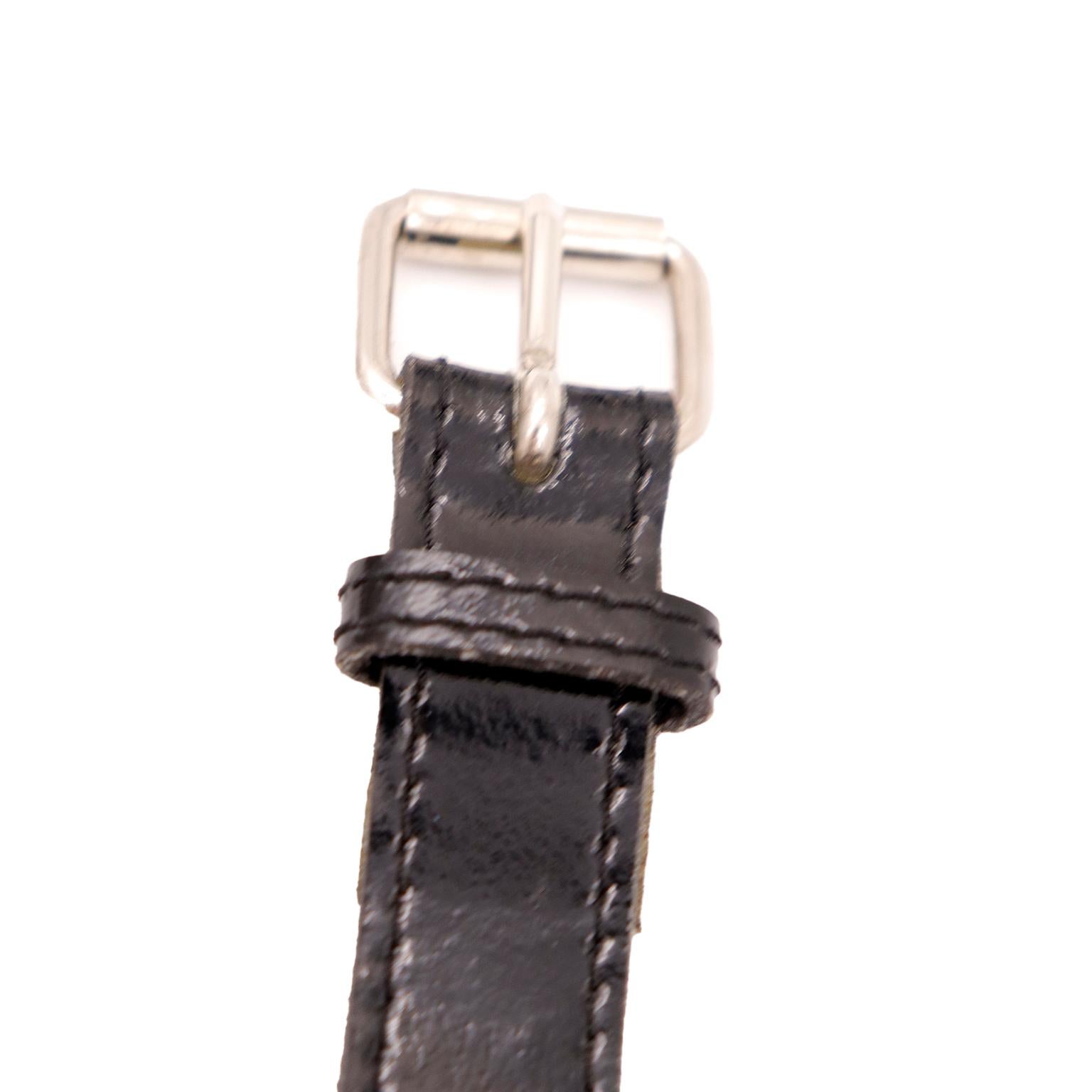 Vintage Azzedine Alaia 1980s Black Patent Leather Zipper Belt 1