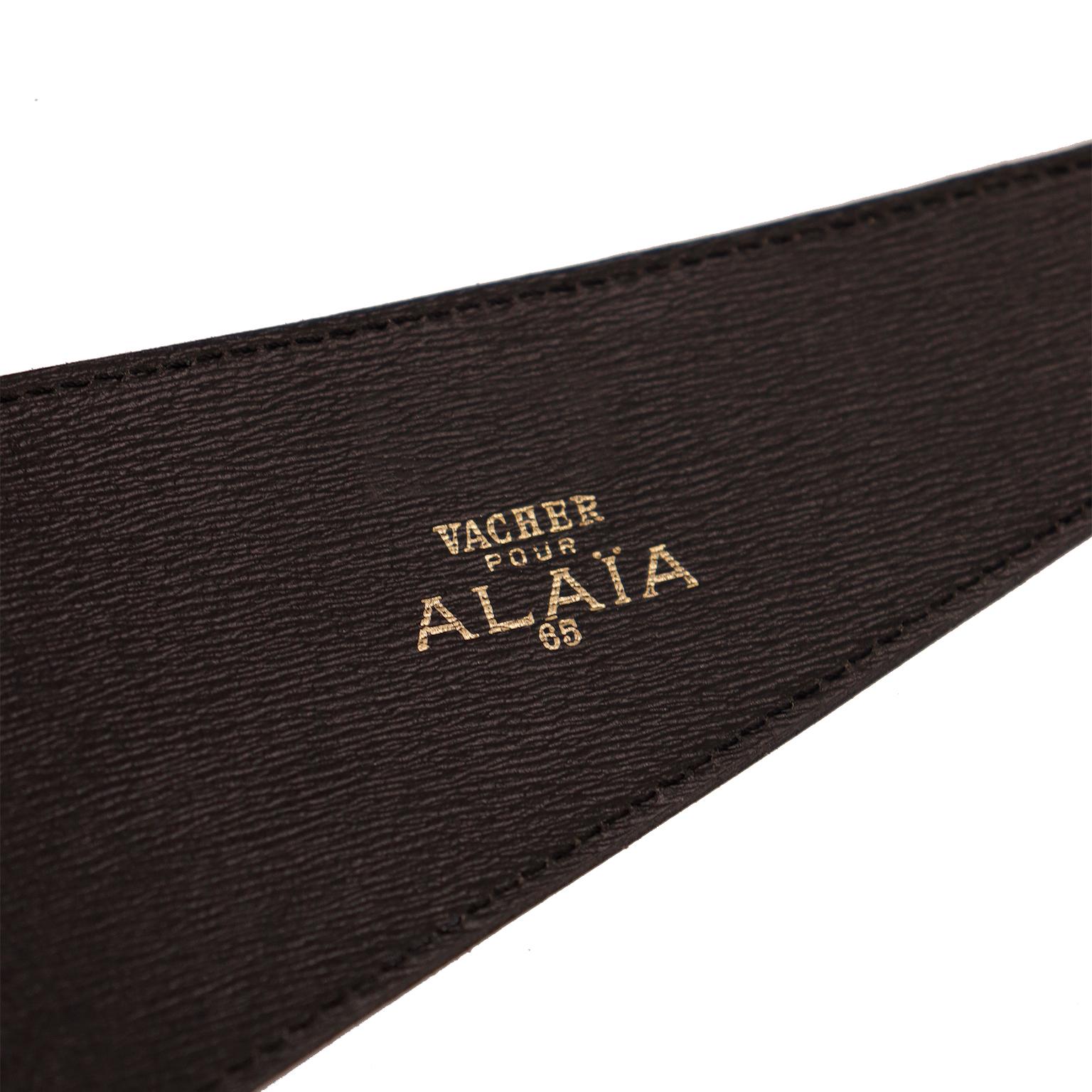 Vintage Azzedine Alaia 1980s Black Patent Leather Zipper Belt 2