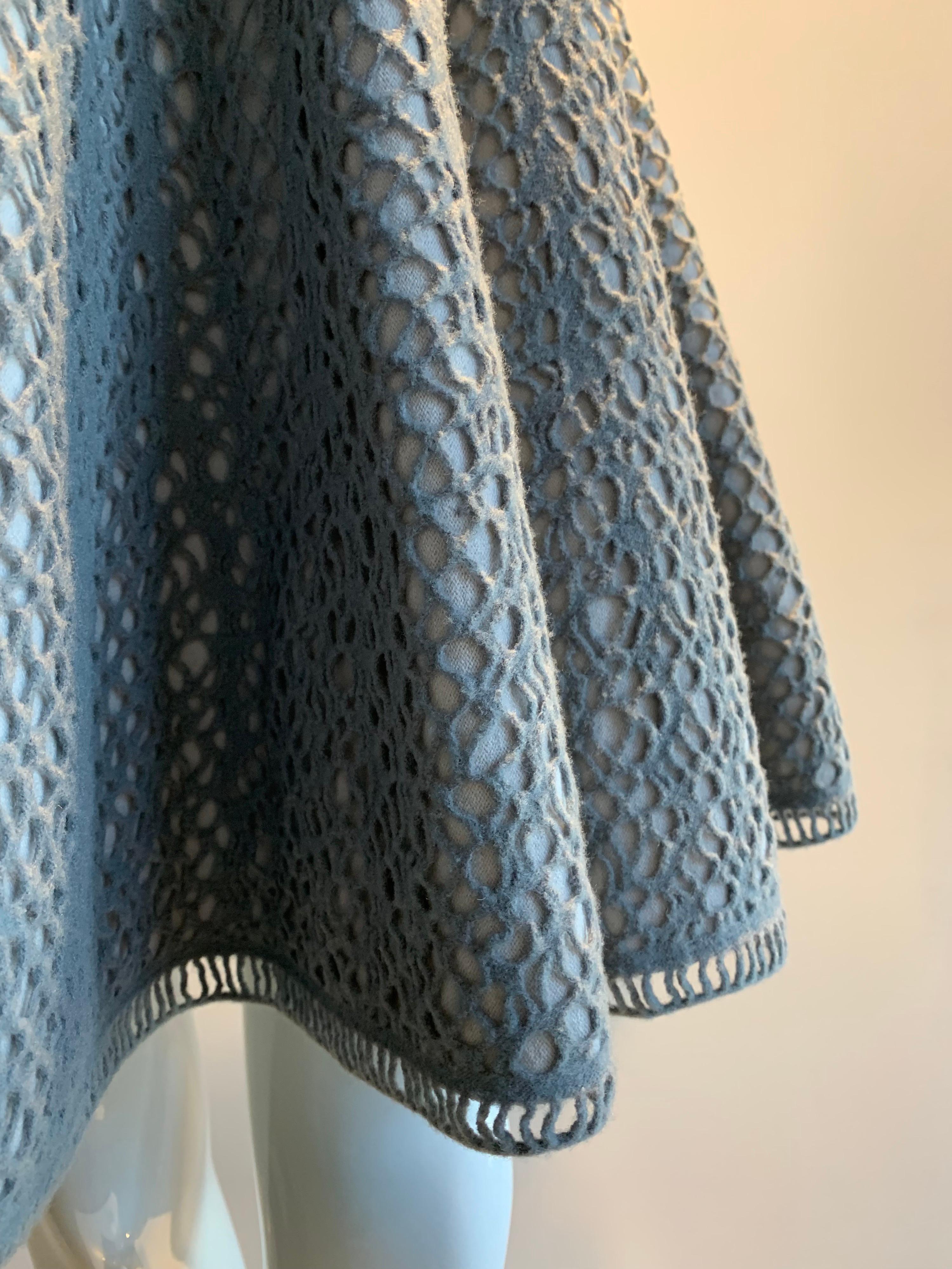 Vintage Azzedine Alaia Dove Grey Signature Elastic Open-Knit Day Dress 7