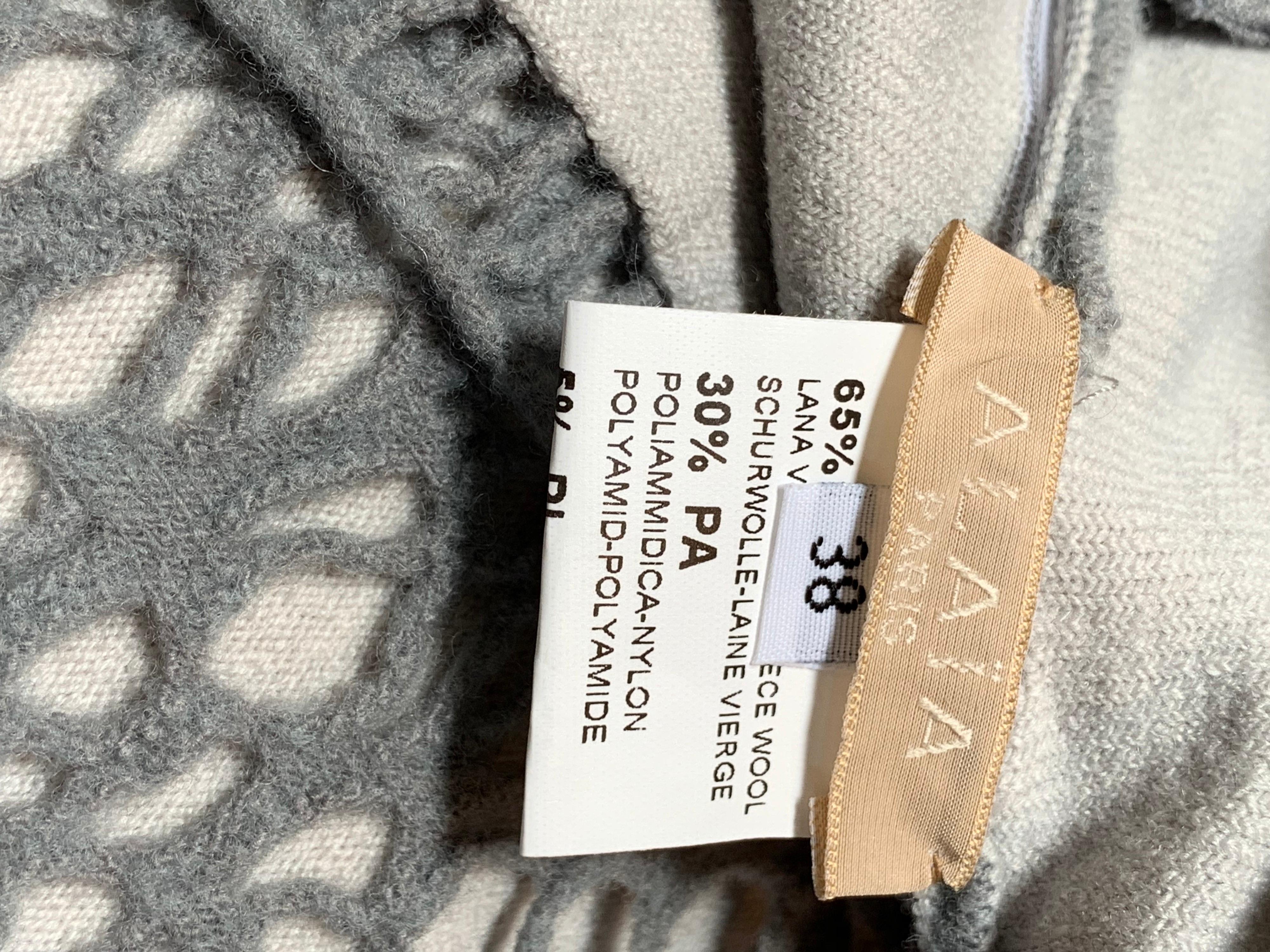 Vintage Azzedine Alaia Dove Grey Signature Elastic Open-Knit Day Dress 12