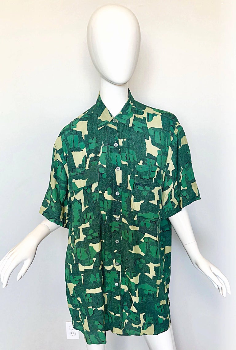 Vintage Azzedine Alaia Rare Camouflage Green Oversized Slouchy 80s ...