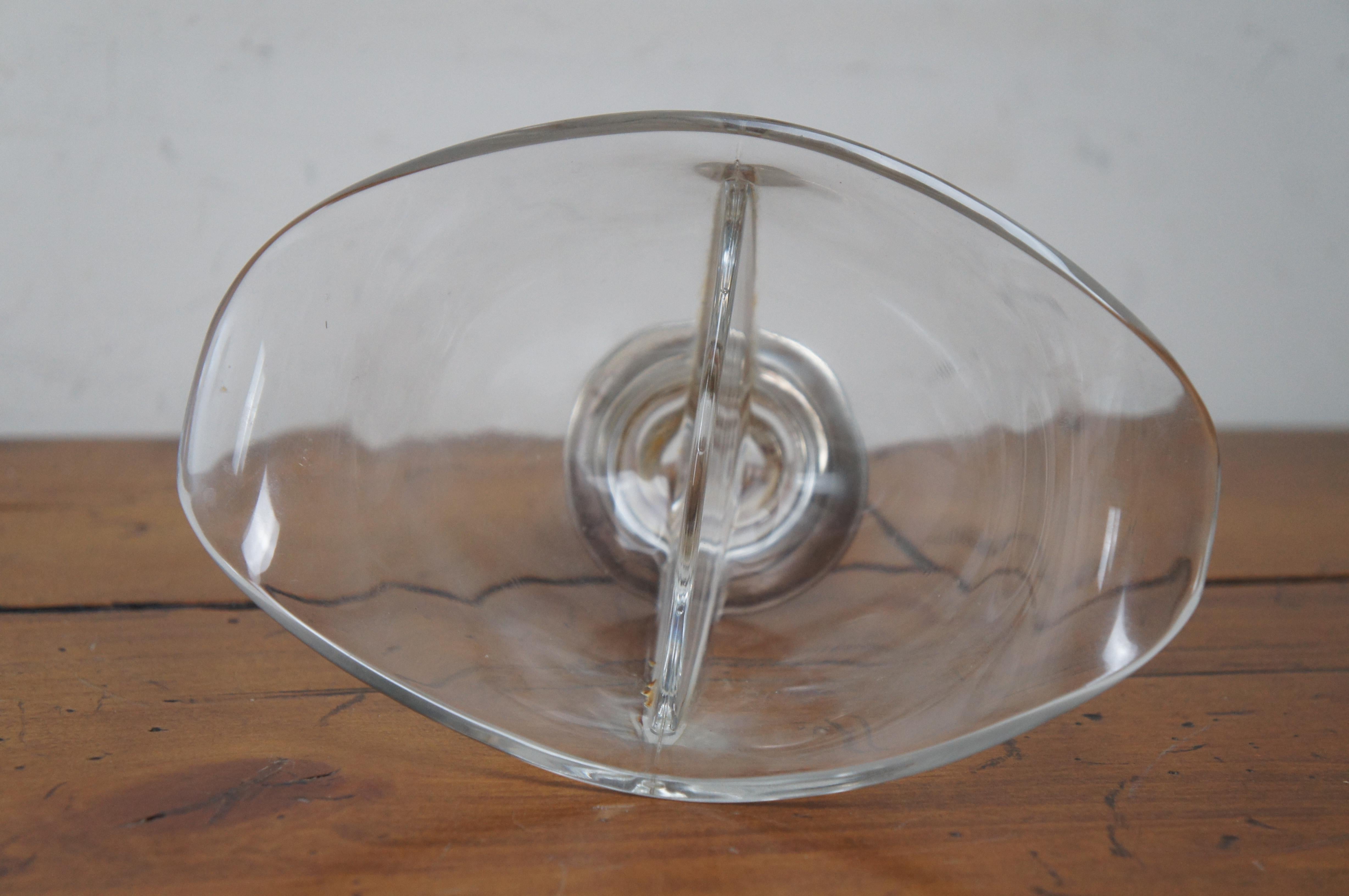 Vintage B1 Sterling Silver & Glass Divided Nut Candy Dish Pedestal Compote 7.5