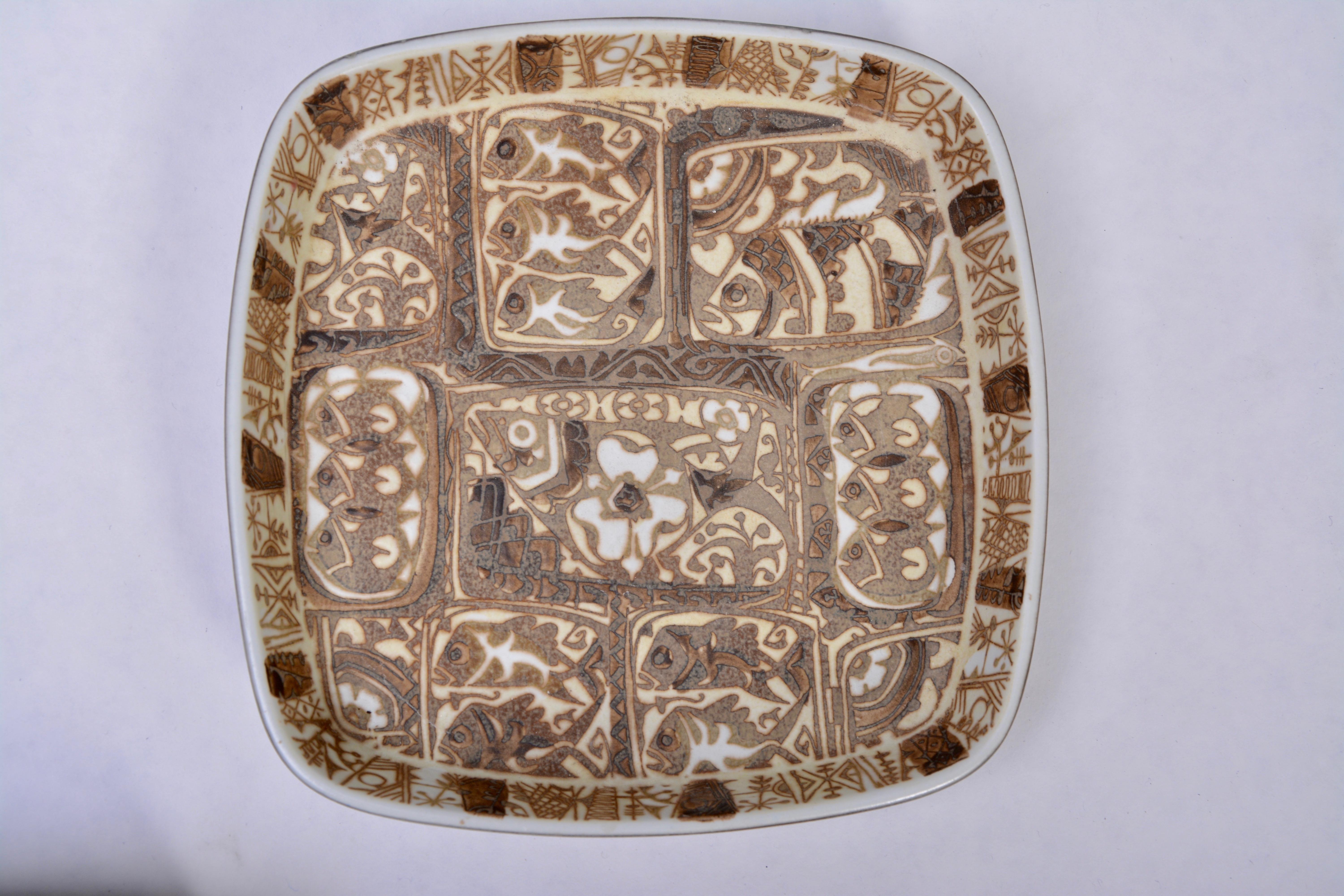 Danish Mid-Century Baca Faience plates set by Nils Thorsson for Royal Copenhagen For Sale 1