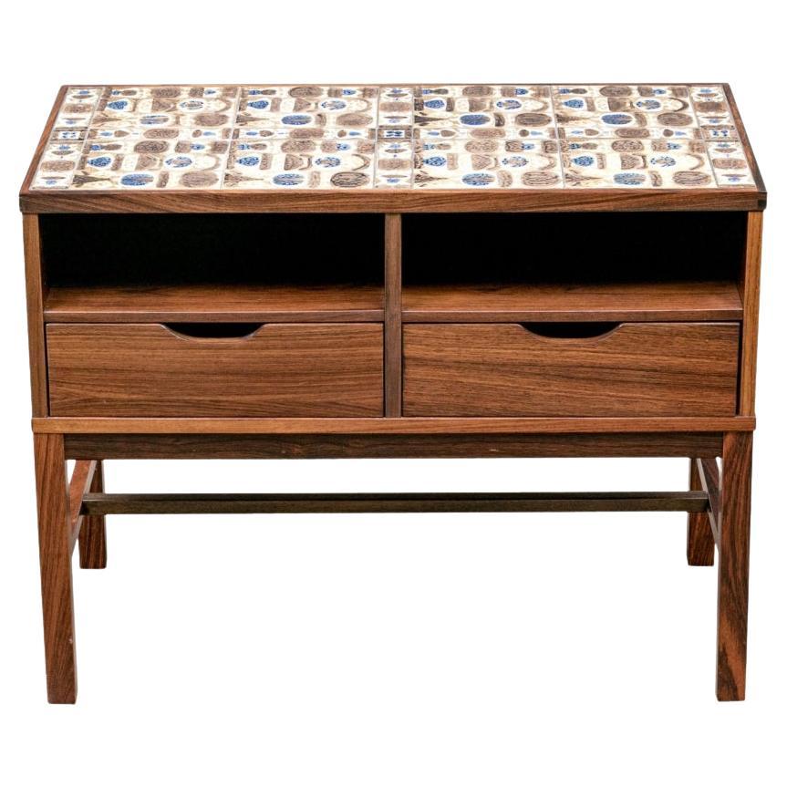 Vintage "BACA" Tile Chest By Severin Hansen Jr. With Royal Copenhagen For Sale