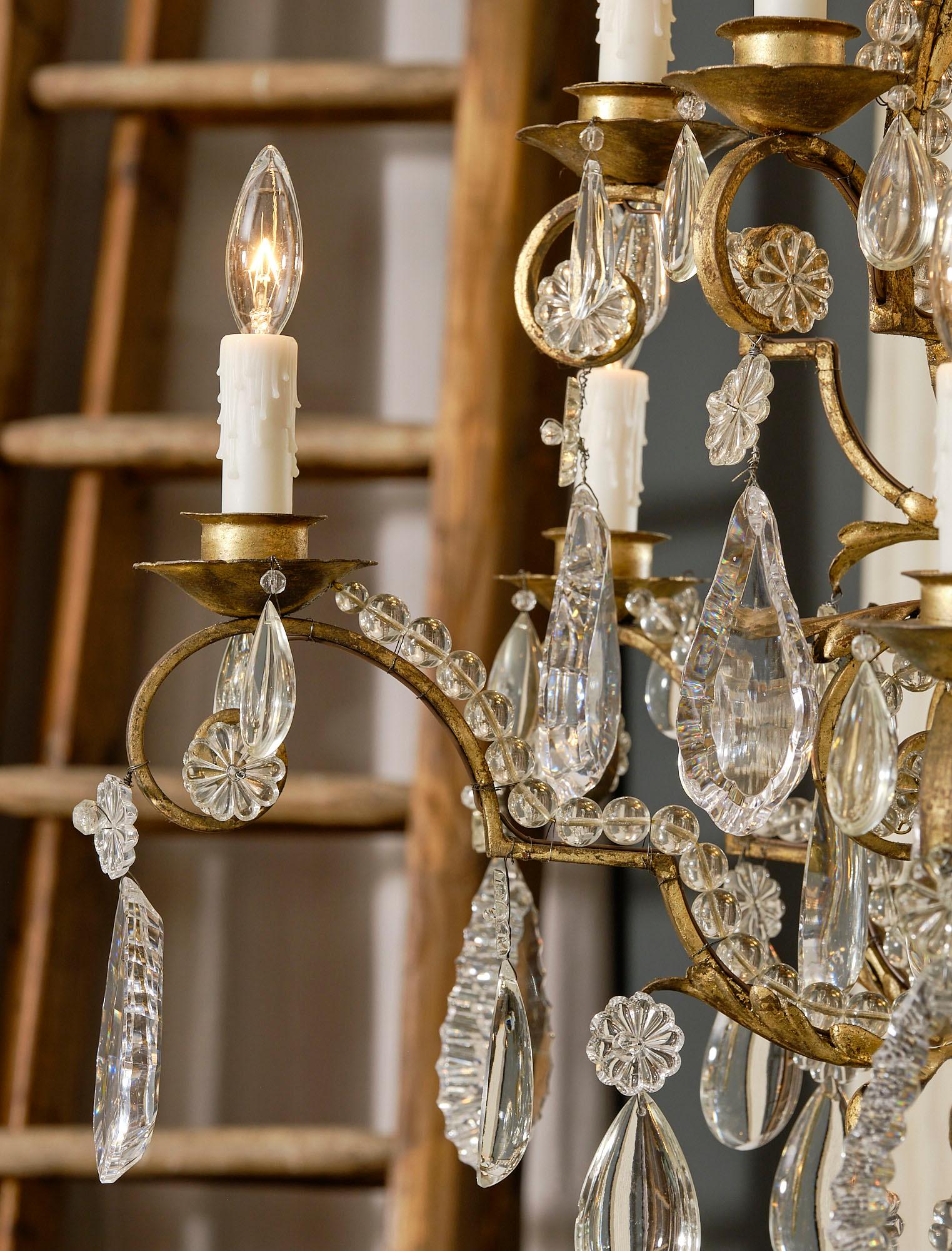 Antique Baccarat Crystal Chandelier In Good Condition For Sale In Austin, TX