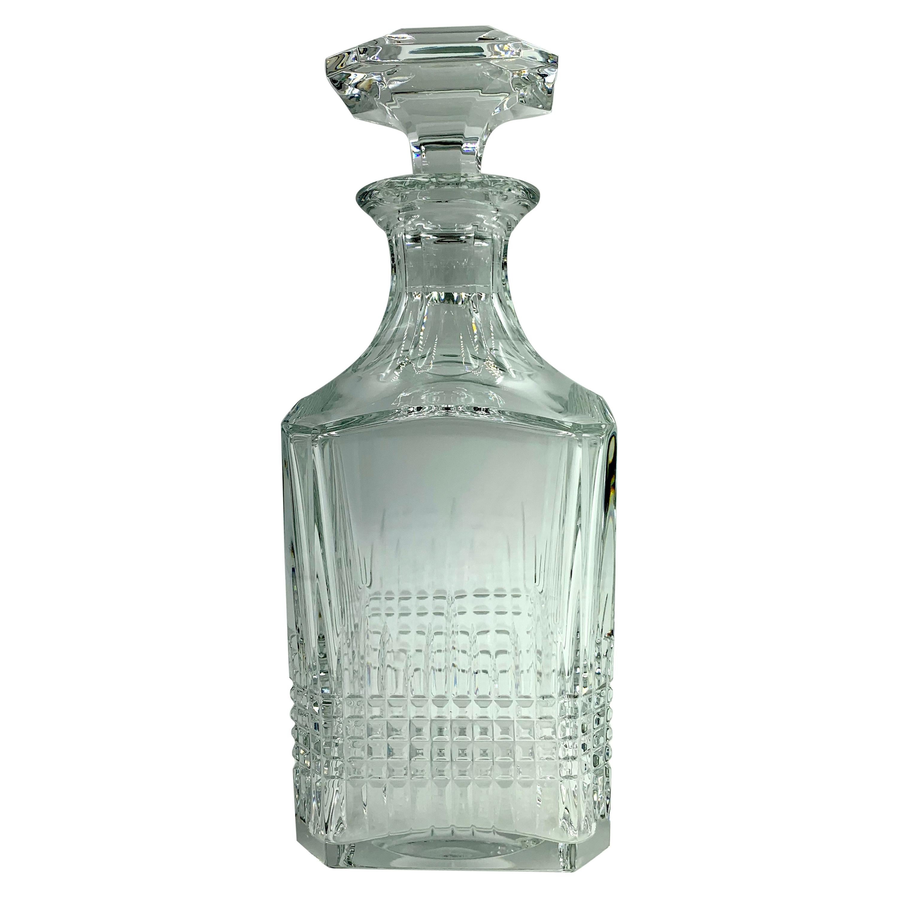 Vintage Baccarat Crystal Nancy Square Whiskey Decanter