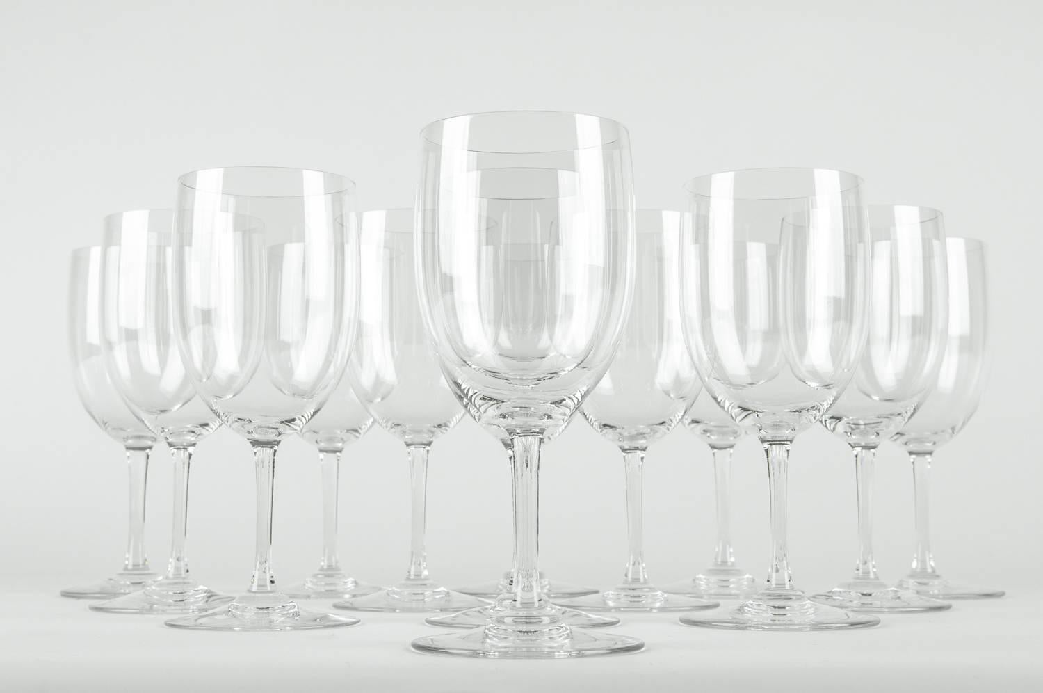 French Vintage Baccarat Crystal Wine Water Glassware Set