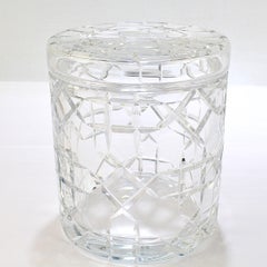 Vintage Baccarat Cut Glass or Crystal Cookie/Biscuit Barrel or Jar