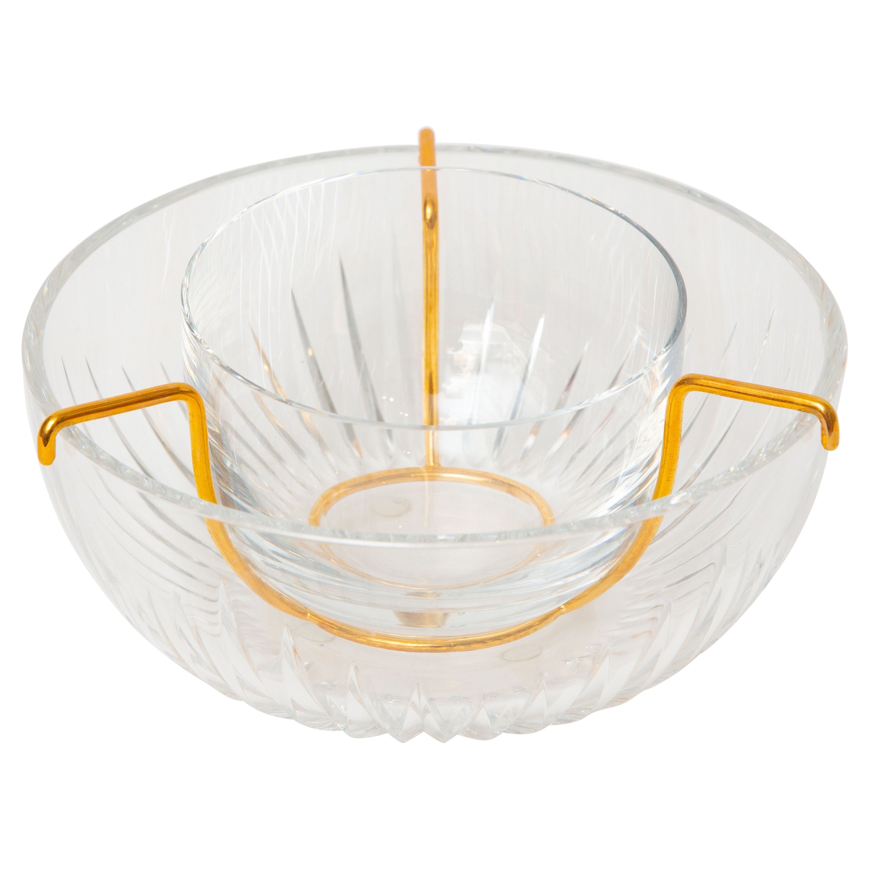 Vintage Baccarat France Caviar Server, 3 Piece Fully Signed Excellent Condition
